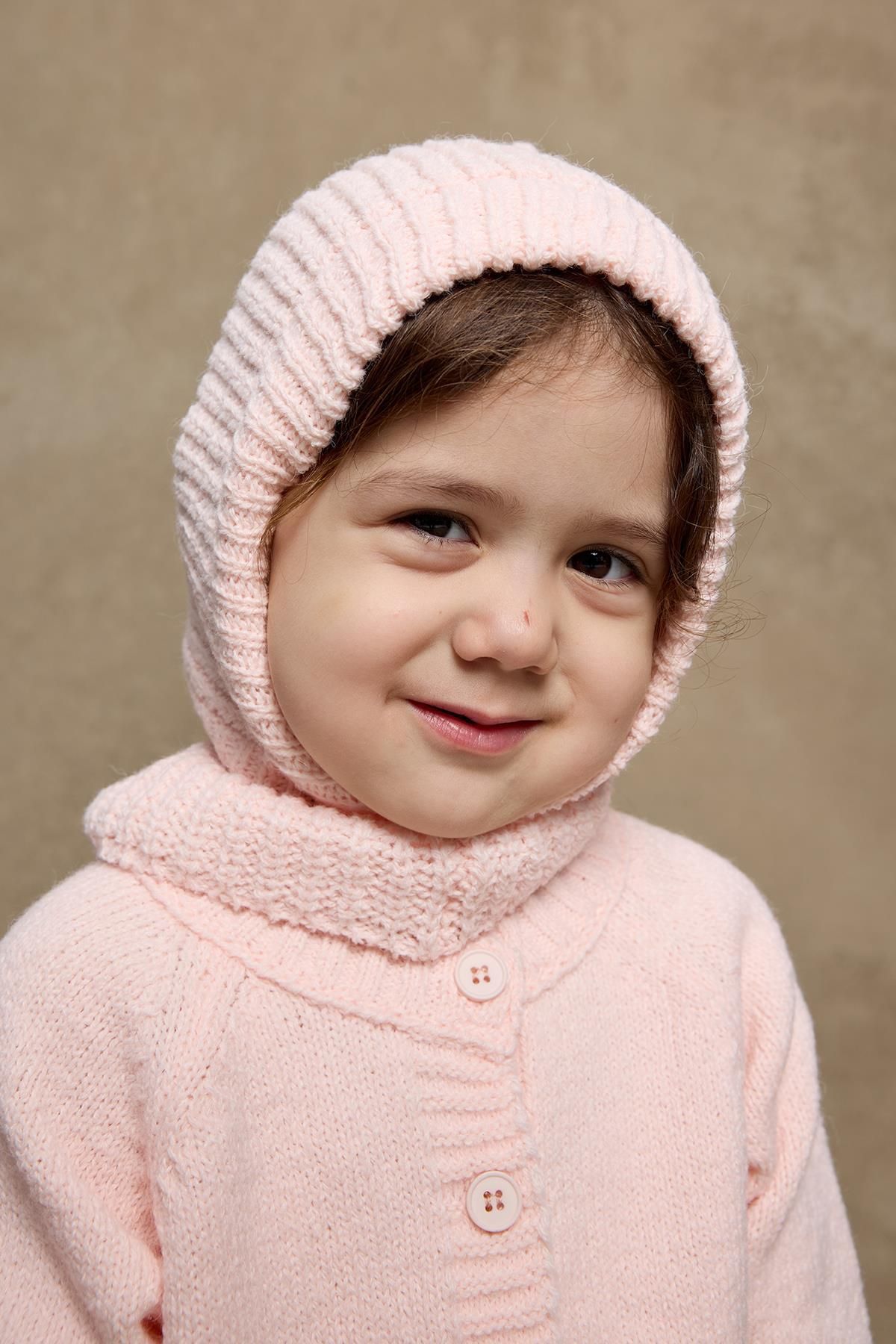 Fahhar Kids-Pink Knitted Children's Balaclava - Beanie Design 3