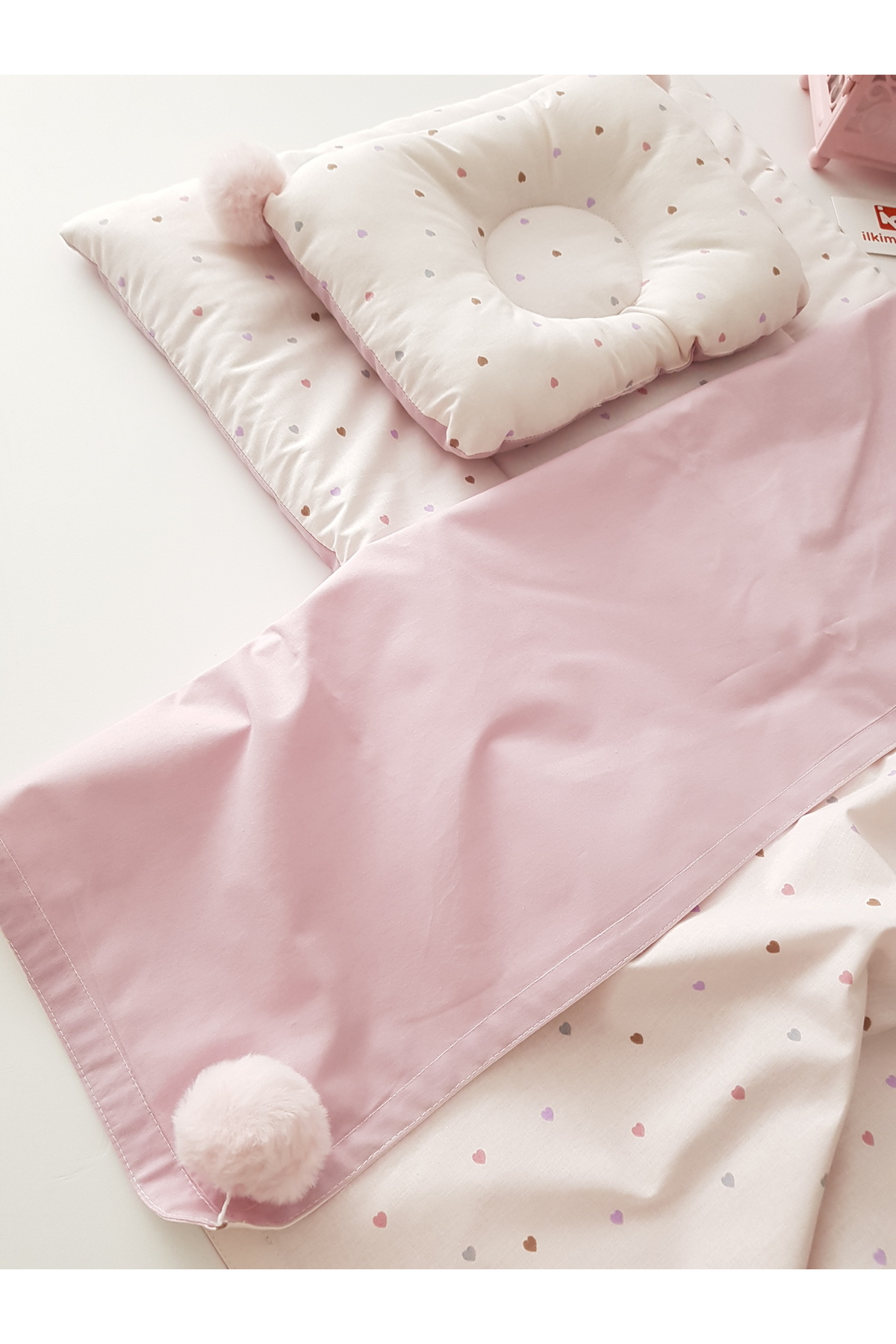 ib ilkimbebe Battaniyeli Bebek Alt Açma Seti, Minderi , Müslin, Bebek Yastığı, Yenidoğan, Beşik , Bebek Ürünleri fotoğrafı 2 (önizleme)