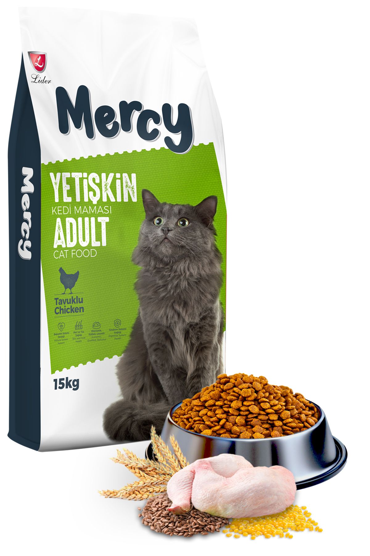 Mercy Tavuklu Yetişkin Kedi Maması 15 Kg