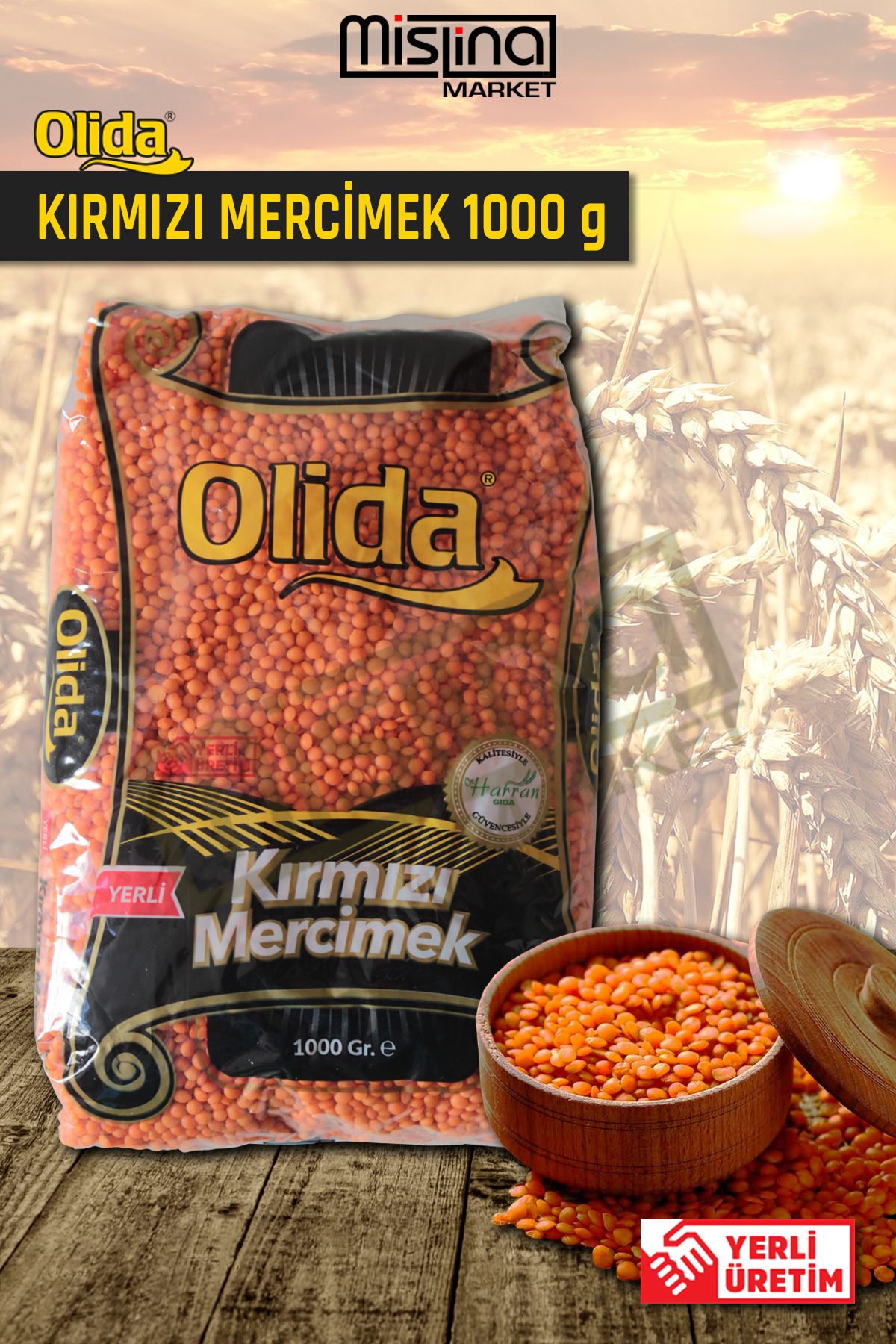 OLİDA BAKLİYAT Olida Bakliyat Kırmızı Mercimek 1 Kg