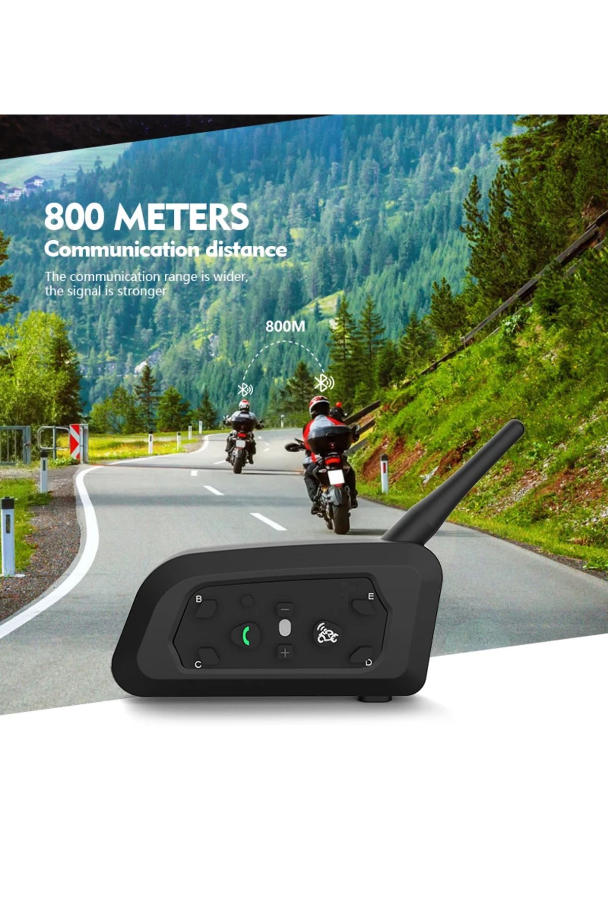 EN SİGA 6 Kişi Bağlantılı V6 artı kask interkom 6 binici 1200M motosiklet Bluetooth interkom kulaklık