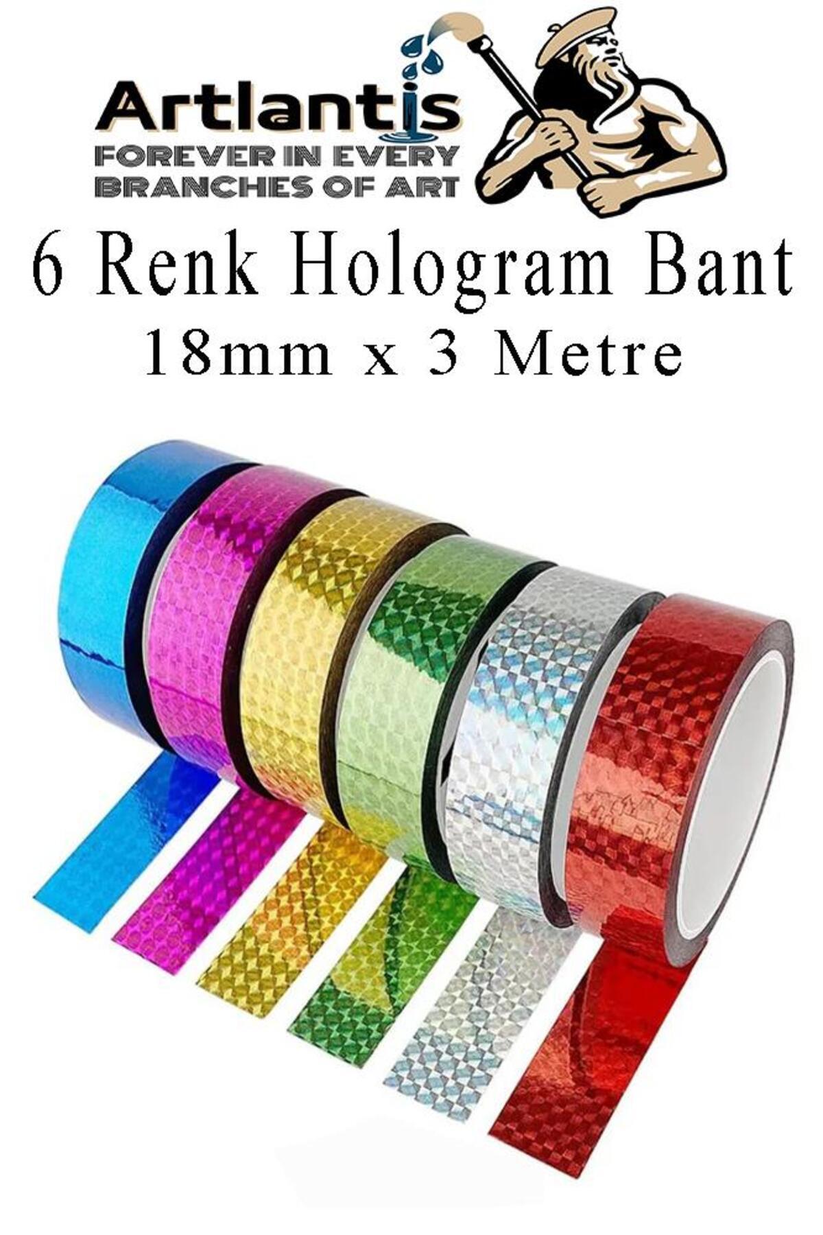 Artlantis Renkli Hologram Bant 6 Renk 1 Paket 18mm x 3 Metre