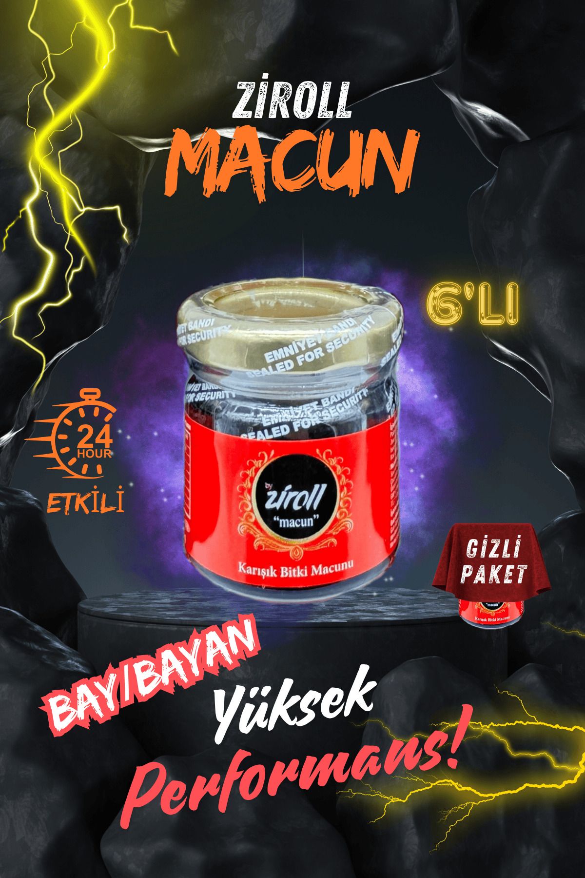 Zrox Ziroll Bitkisel Güç Artırıcı 6lı Macun, Erkek, Bayan, Macun, 24h Etki