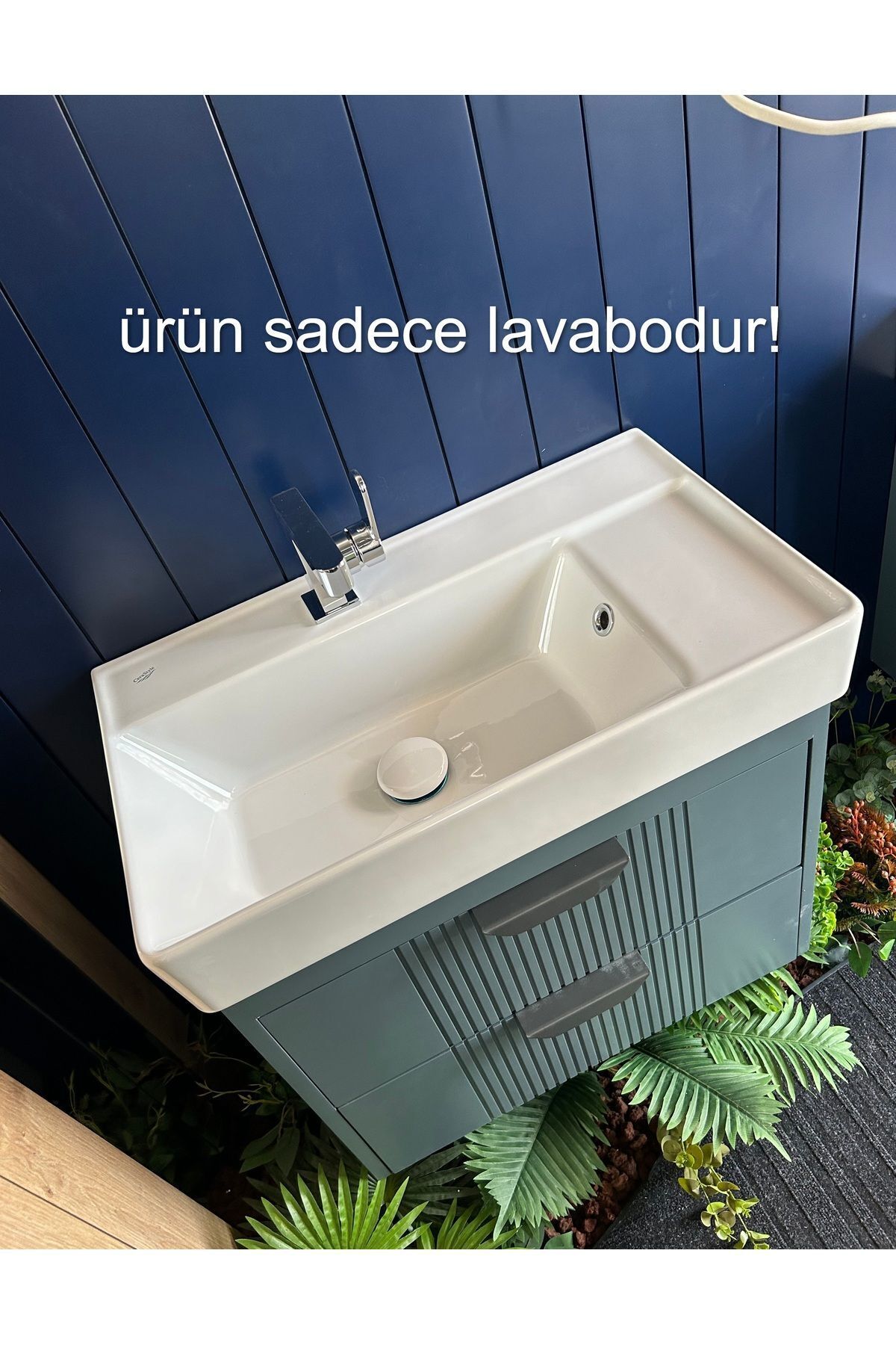 Turkuaz Cerastyle Sharp 65 X 38 Cm Etajer Uyumlu Lavabo