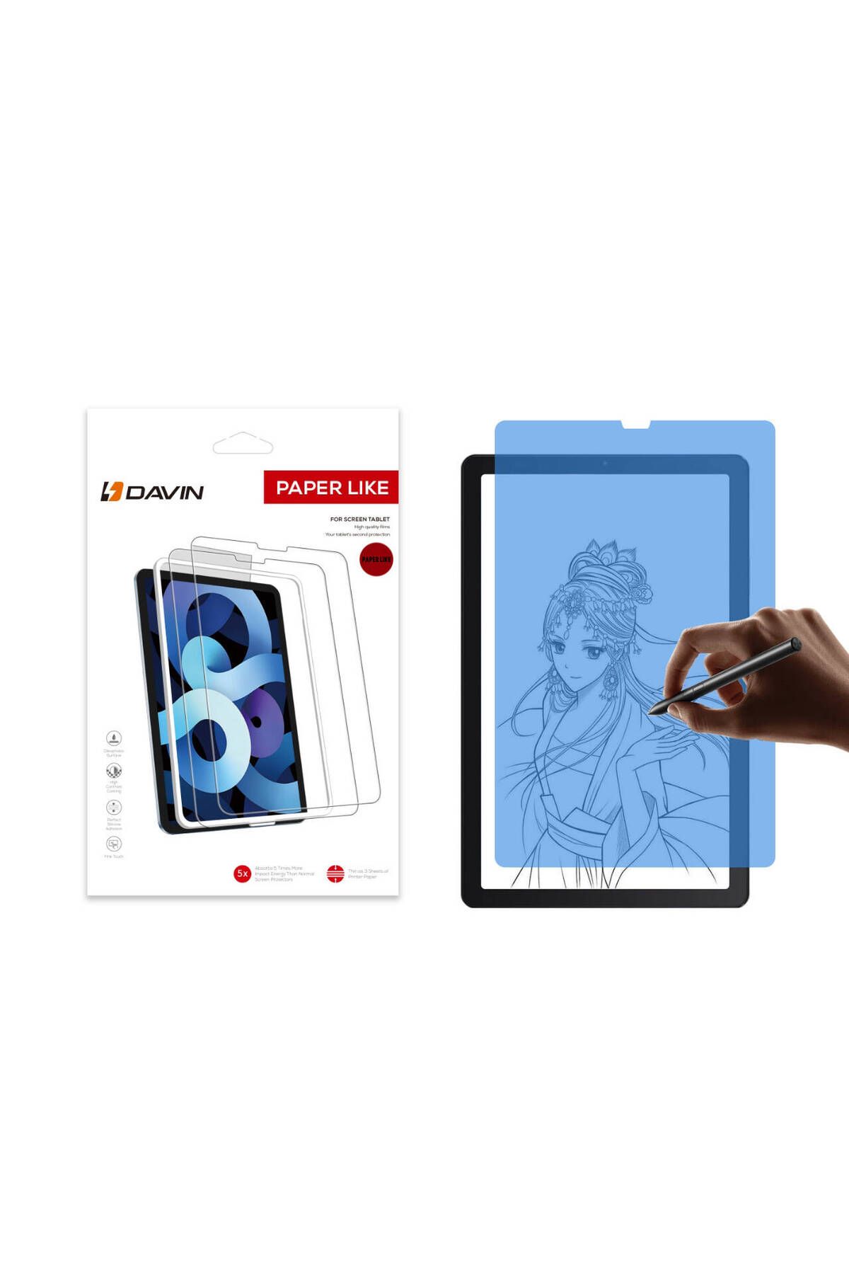 Tılsım Tekno Lenovo Tab M9 Kağıt Hisli Mat Uyumlu Davin Paper Like Tablet Ekran Koruyucu-Renksiz