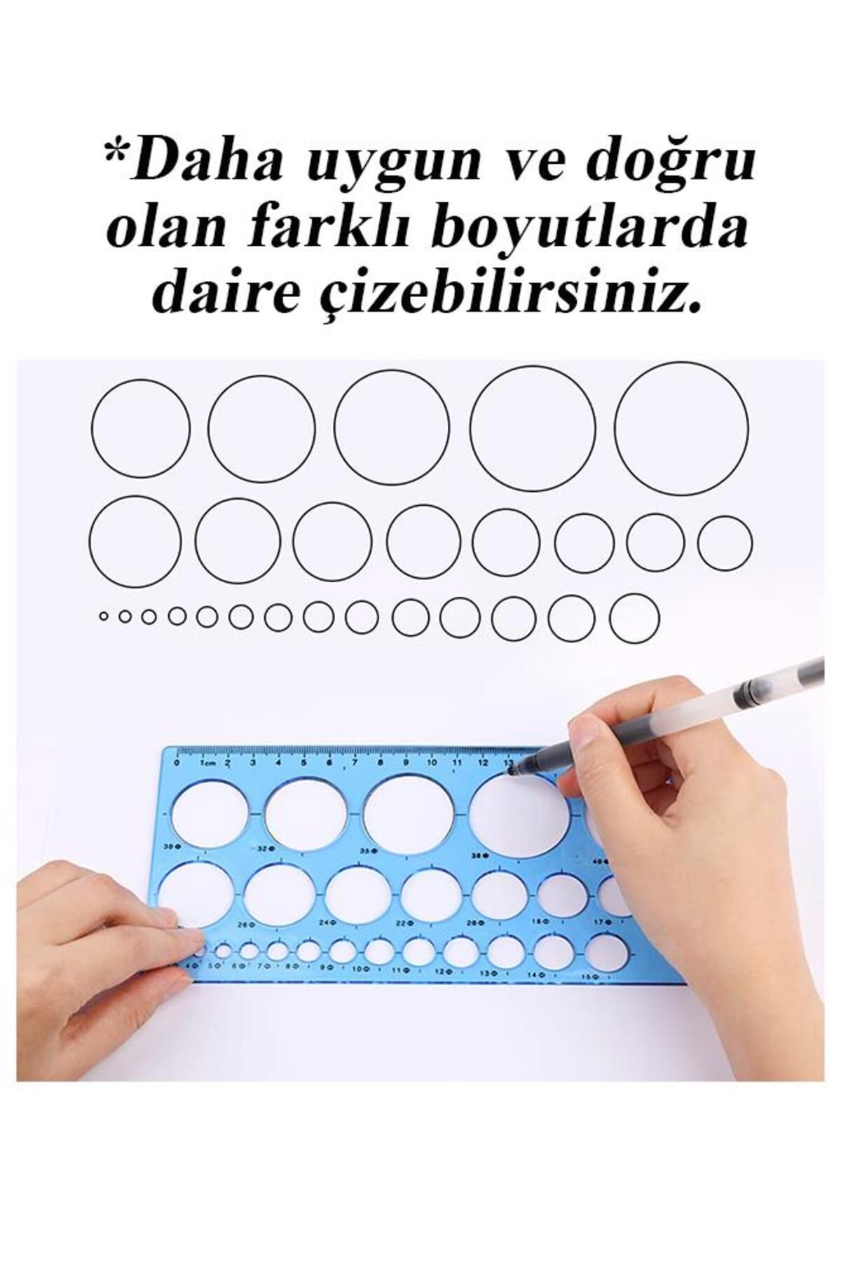 Artlantis-Circle Template Large Ruler 1-36 Mm 1 Piece Arlantis 24 cm Ruler Technical Drawing Circle Ruler 2