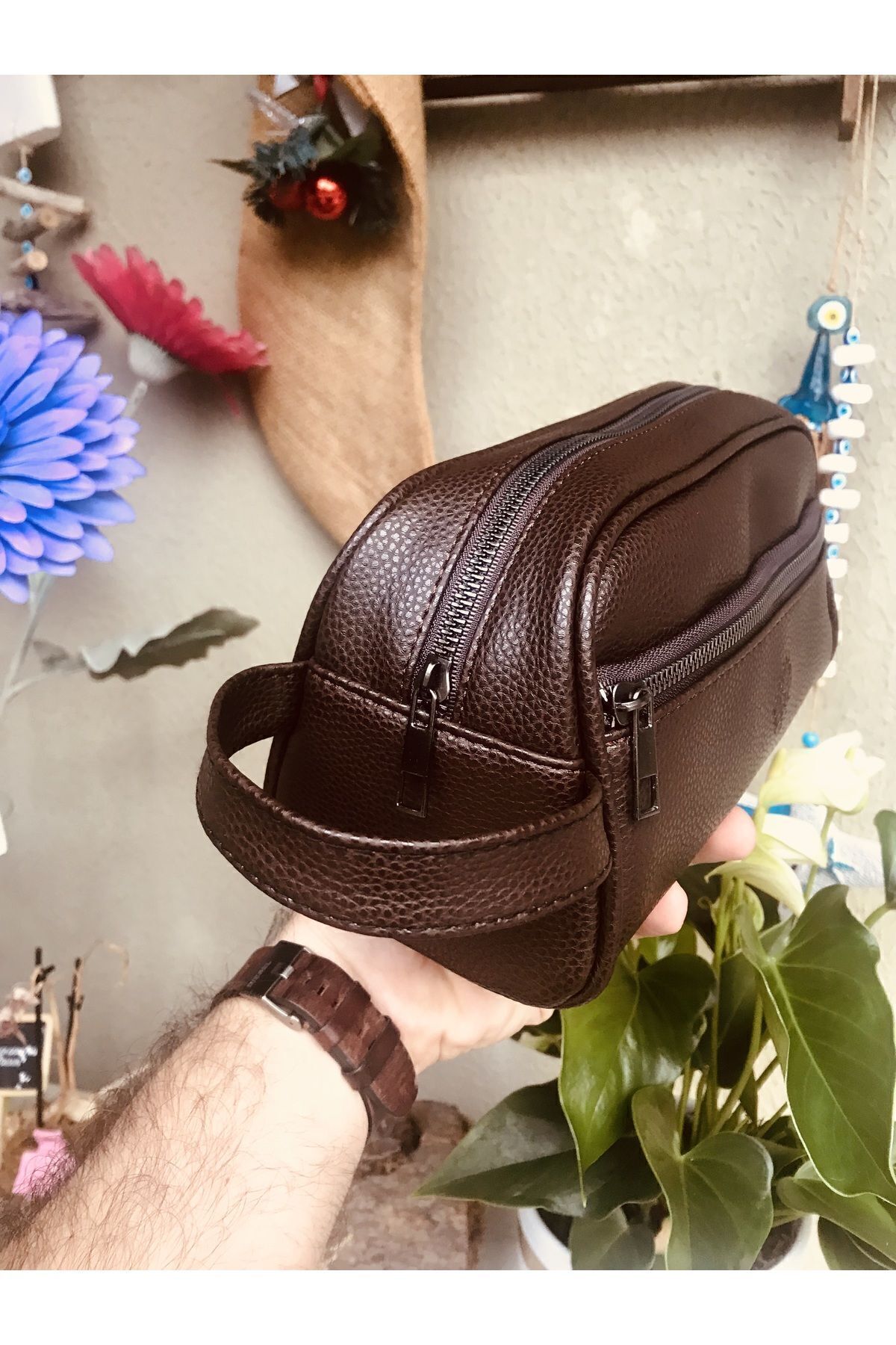 Arı Deri  Luccacci Deri Erkek El Çantası,Seyehat Çantası,Para Portföy 22x12x10 cm - Görsel 2