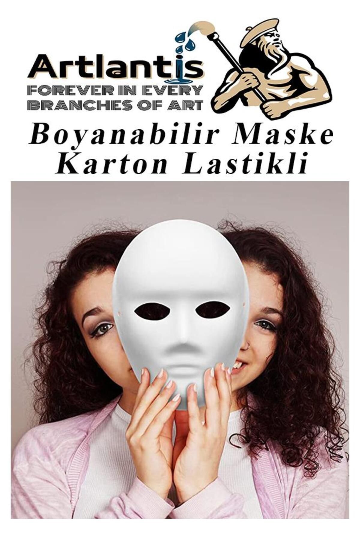 Artlantis-Mask Painting 19x24 Cm 5 Pieces Paintable Mask Cardboard Elastic Human Face Surat School Classroom Activity 5