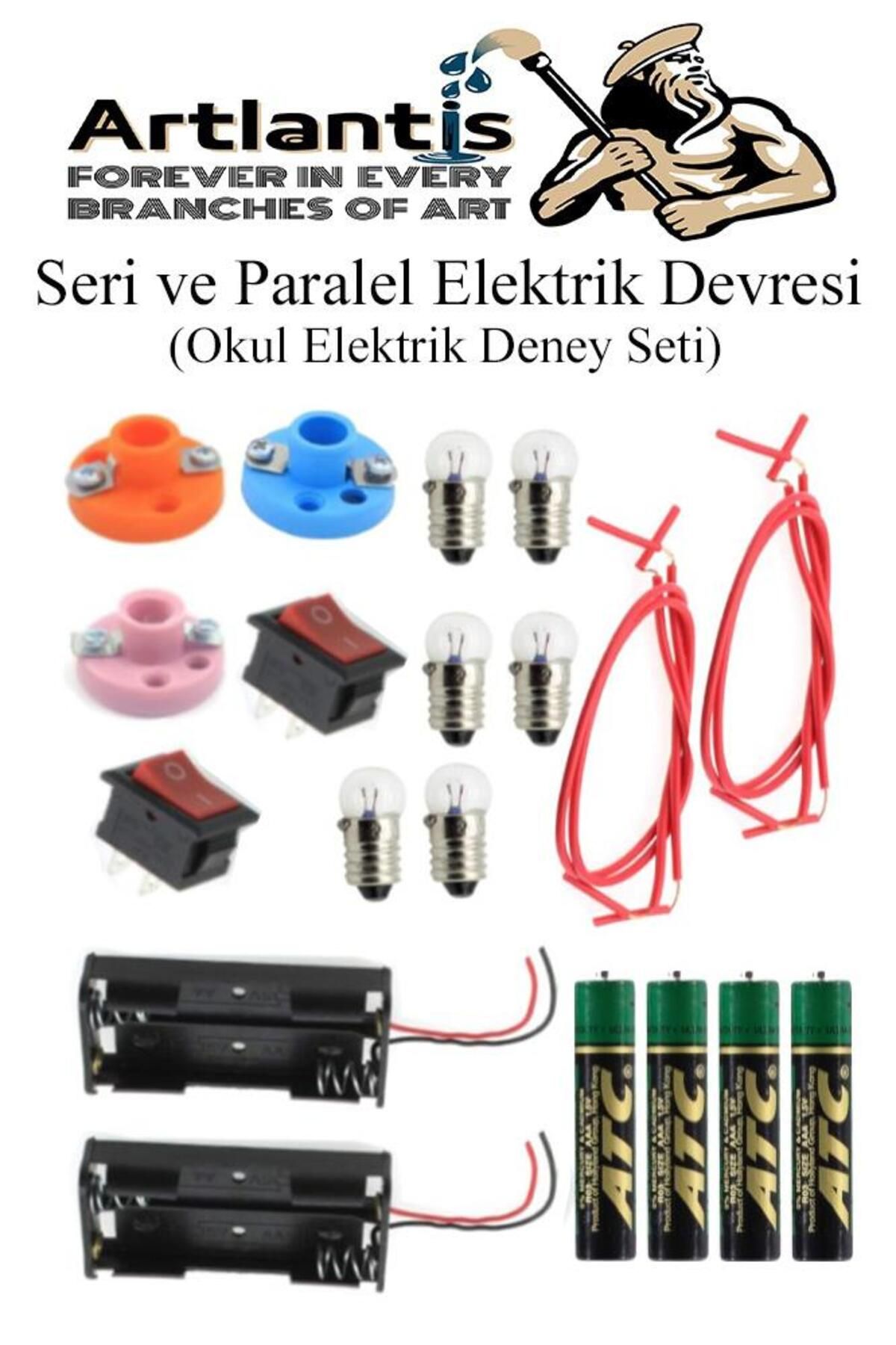 Artlantis Seri ve Paralel Elektrik Devresi 1 Paket Basit Elektrik Devresi Deney Seti Okul İş Eğitimi Seti