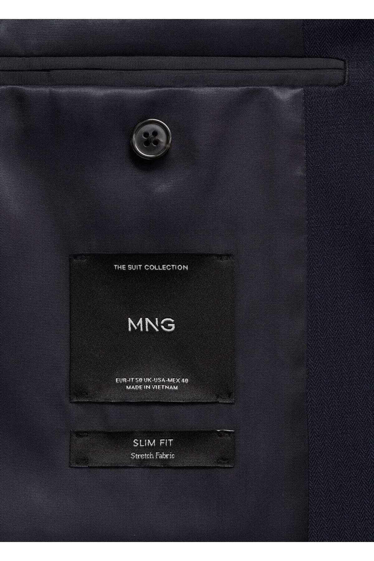 MANGO Man-Jachetă blazer slim fit din țesătură elastică confortabilă 7