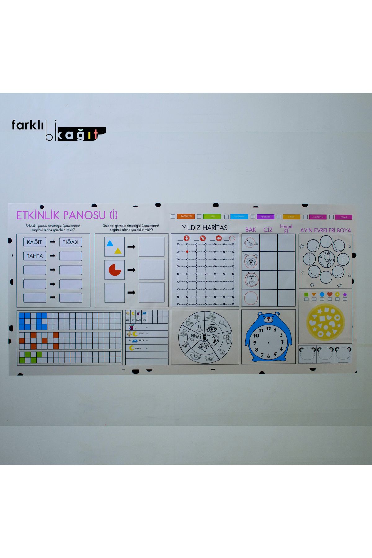 Farklı Bi Kağıt-STATIC PAPER-ACTIVITY BOARD (E) (200x100 cm) 2
