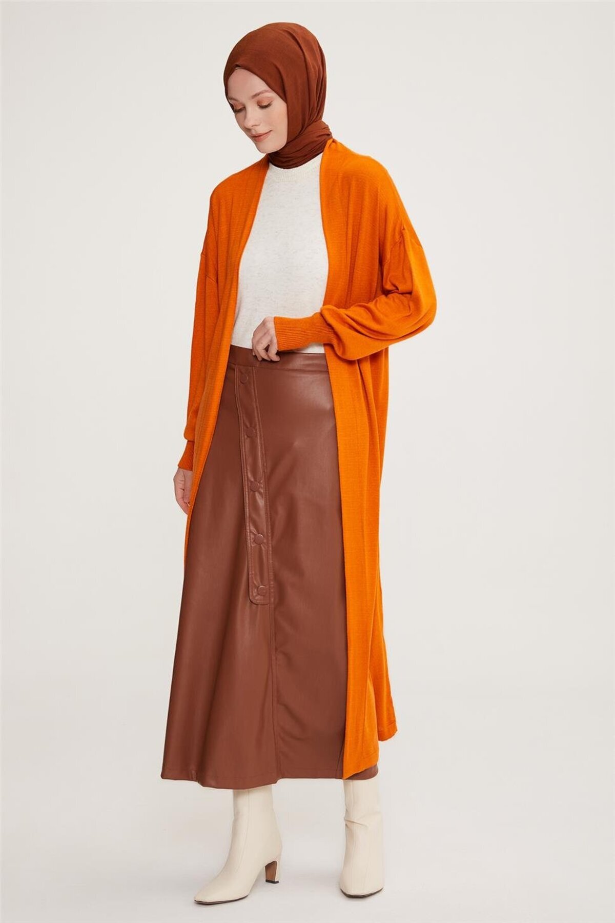 Armine-Orange Burnt Cardigan - 22Kd4245 2