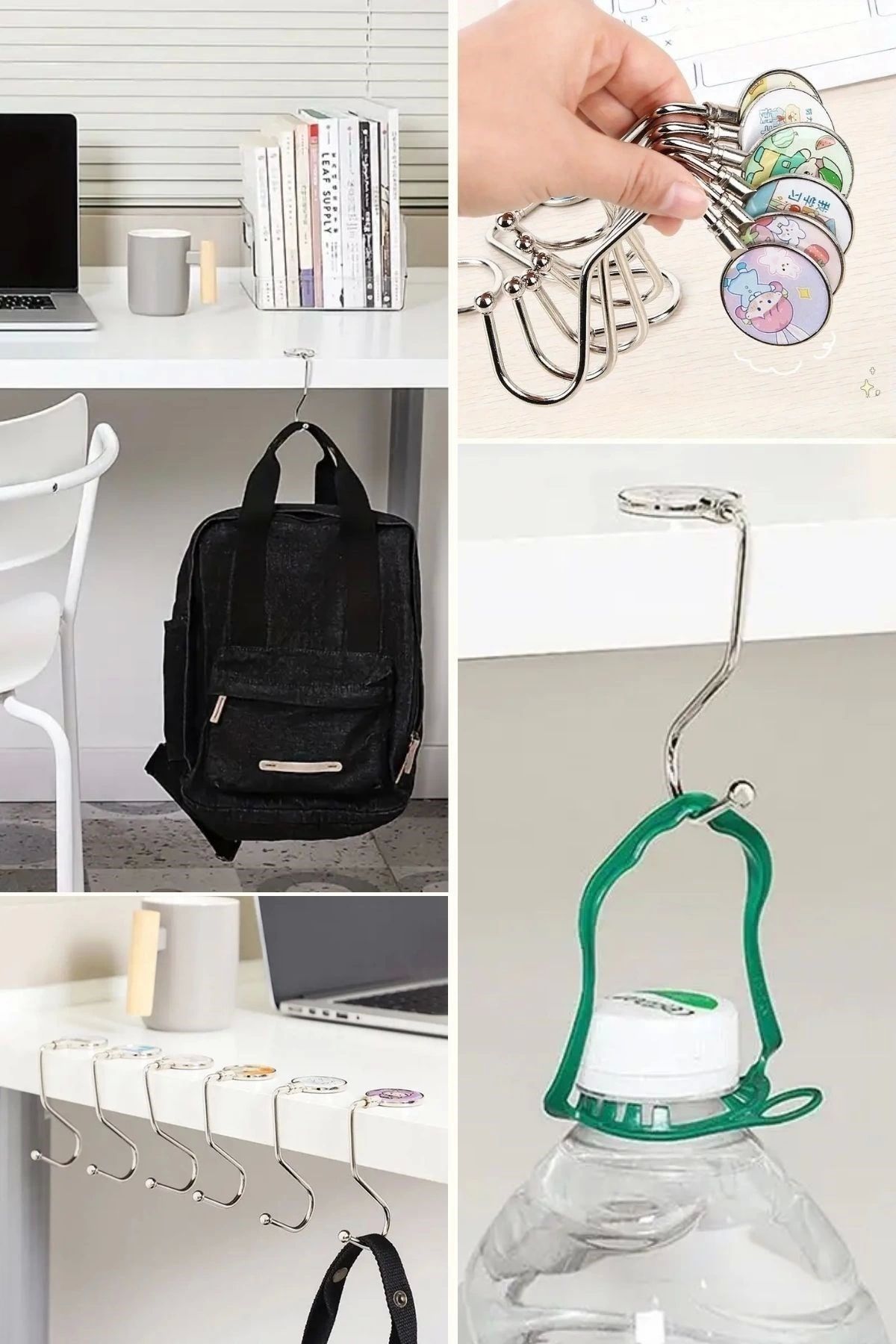 TTT-Buffer ®   Hanging Bag for Desk - Practical Metal Hook 8