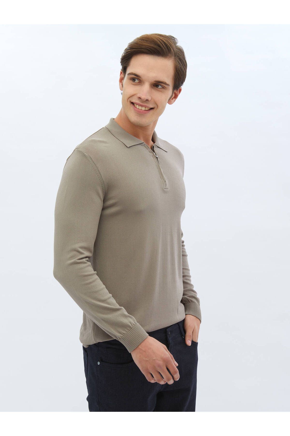 Kip-Light Mink Polo Neck Plain Knit Knitwear 4