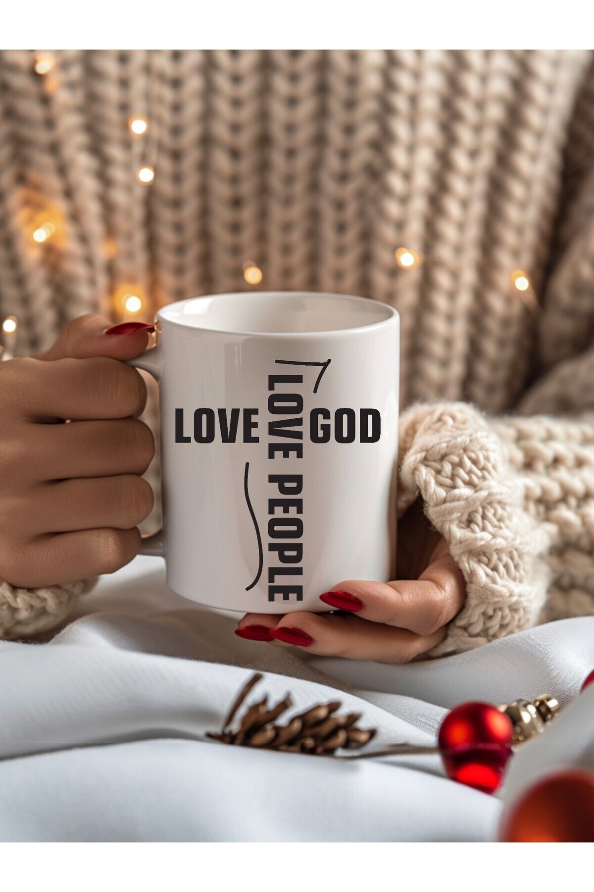 Umul Store-Love People Motto Design Ceramic Mug - Gift Mug 3