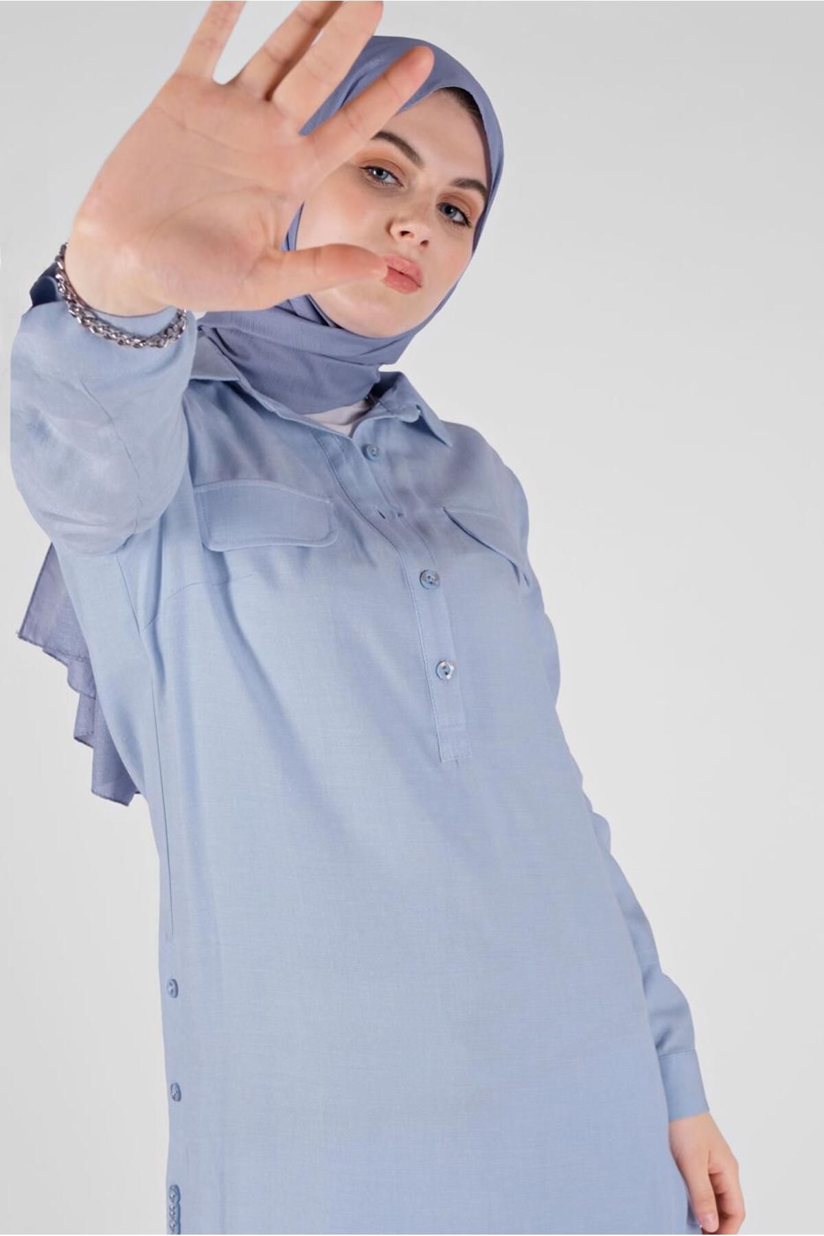 تونیک جیبی دکمه دار 41444 Alvina