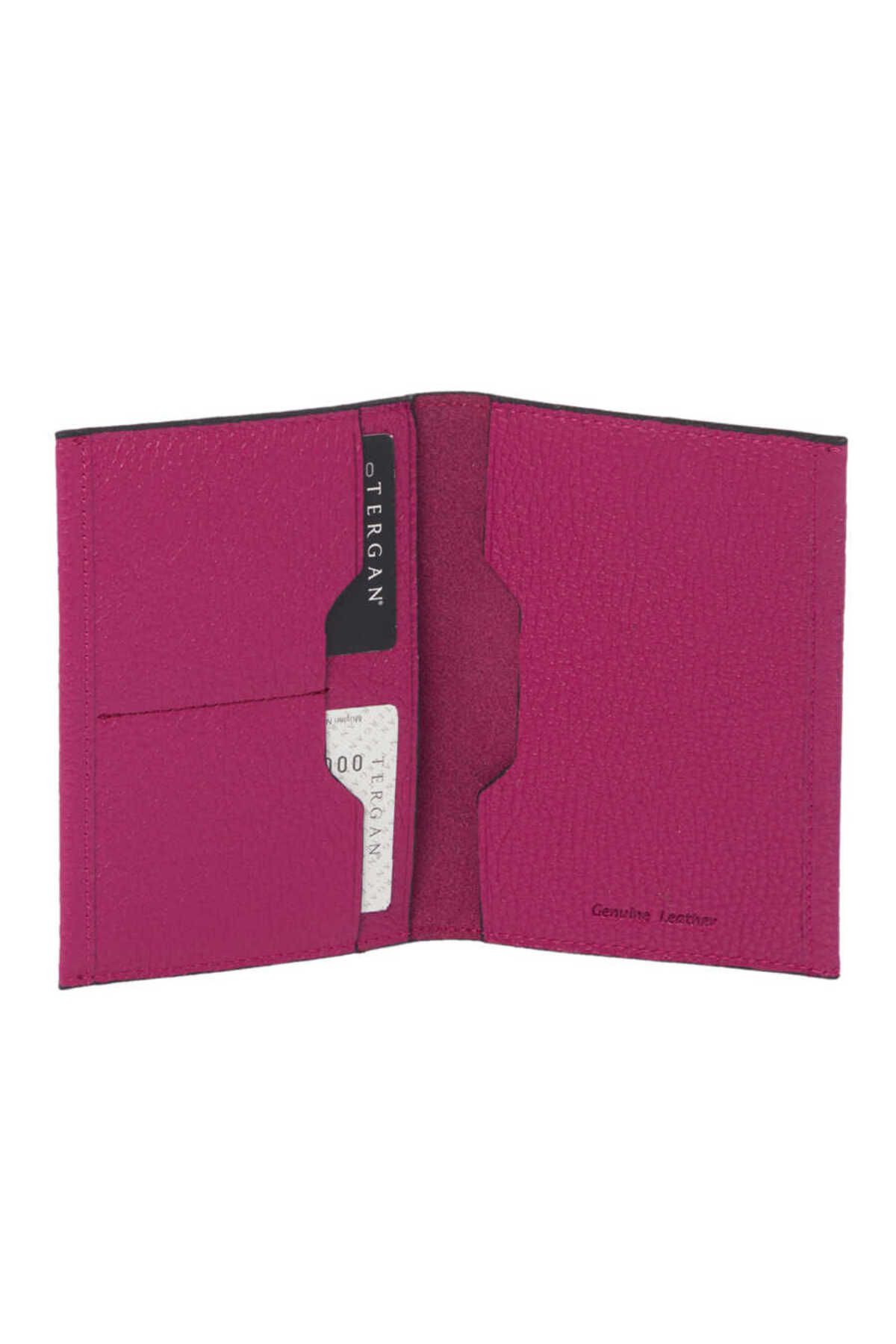 Tergan-Pink Leather Unisex Passport Holder - S1PS00001657-C42 2