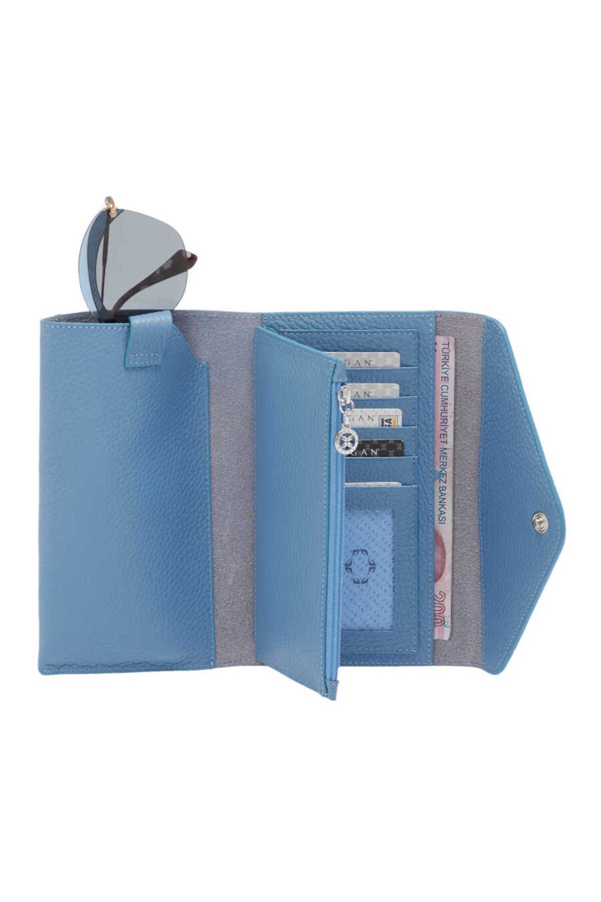 Tergan-Blue Leather Women's Wallet. - S1Cb 00005811 -C43 3