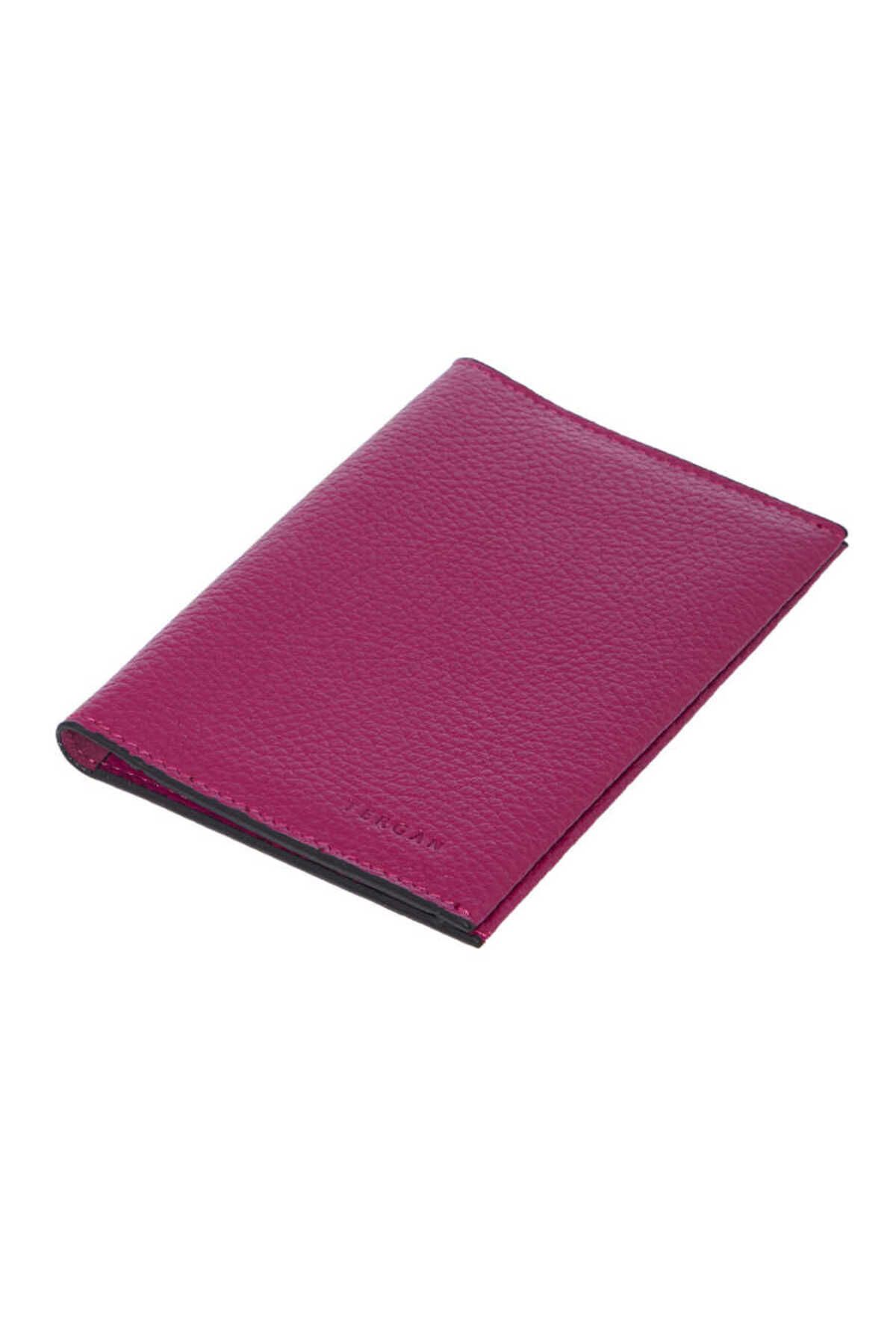 Tergan-Pink Leather Unisex Passport Holder - S1PS00001657-C42 1