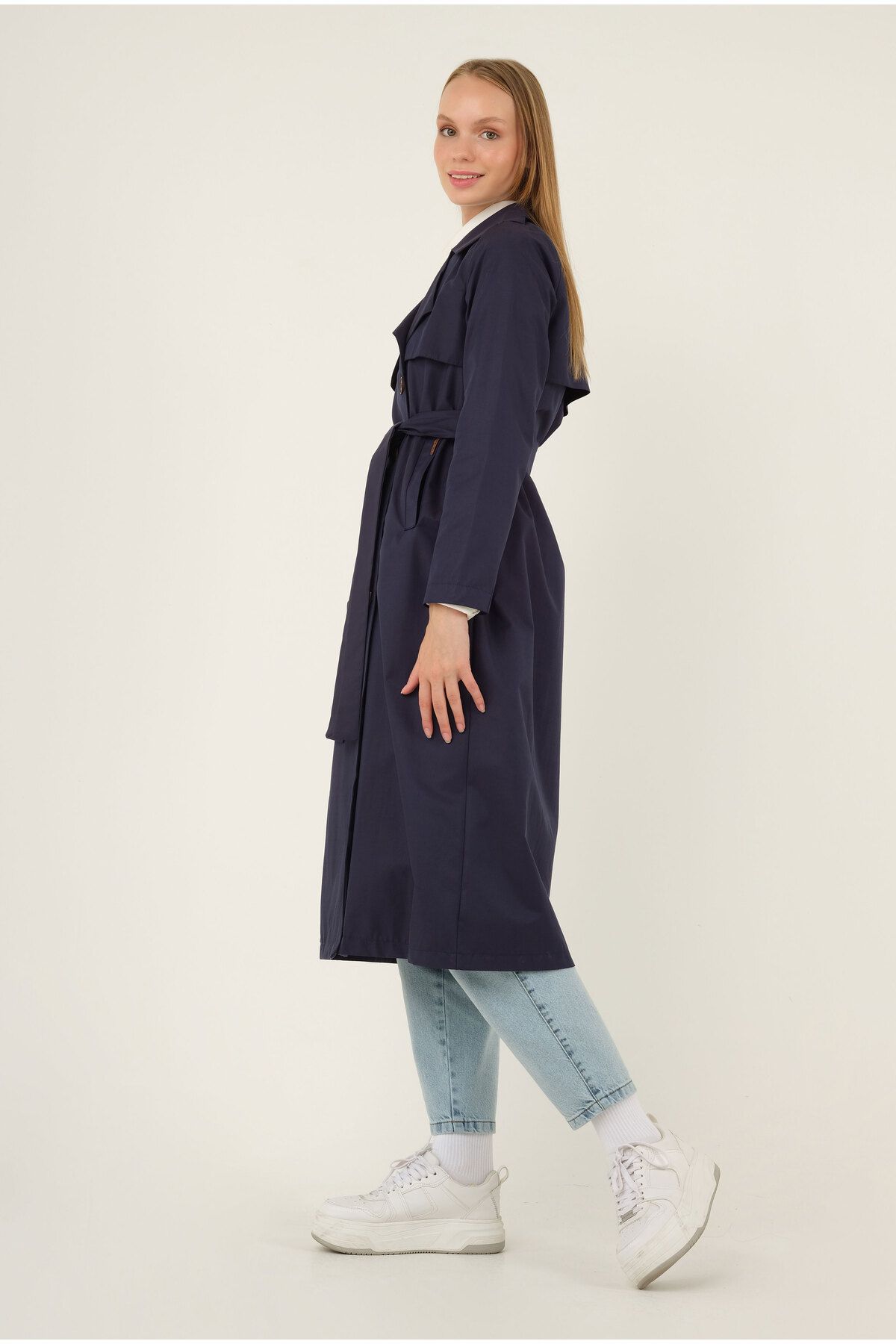 HEQA-Past Trench Coat Dark Blue 3