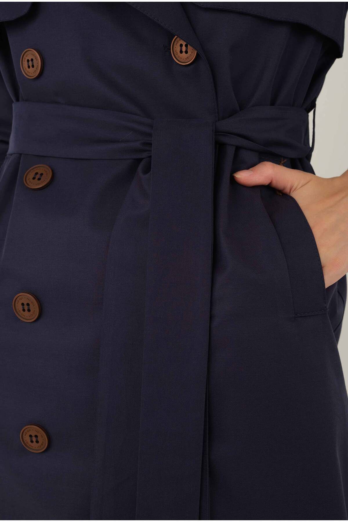 HEQA-Past Trench Coat Dark Blue 6