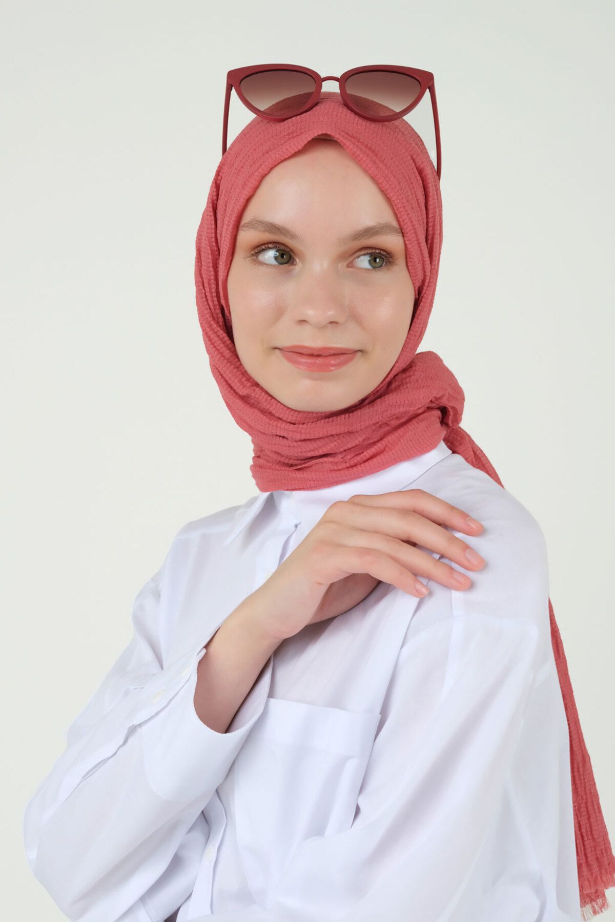 HEQA-Natural Shawl Ultra Pink 3