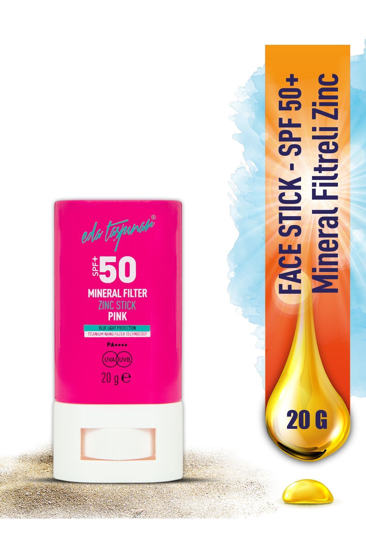 Eda Taşpınar SPF 50+ Pink Zinc Stick با فیلتر معدنی (EGY0031)