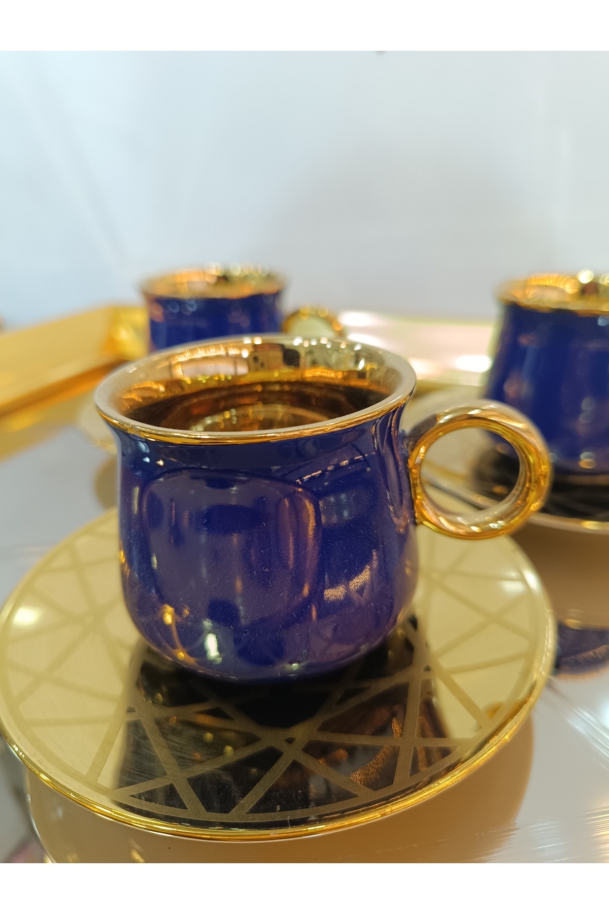 DEKOR ZÜCCACİYE HOME Kosova 6 kişilik gold mor kahve fincanı - Fiyatı ...