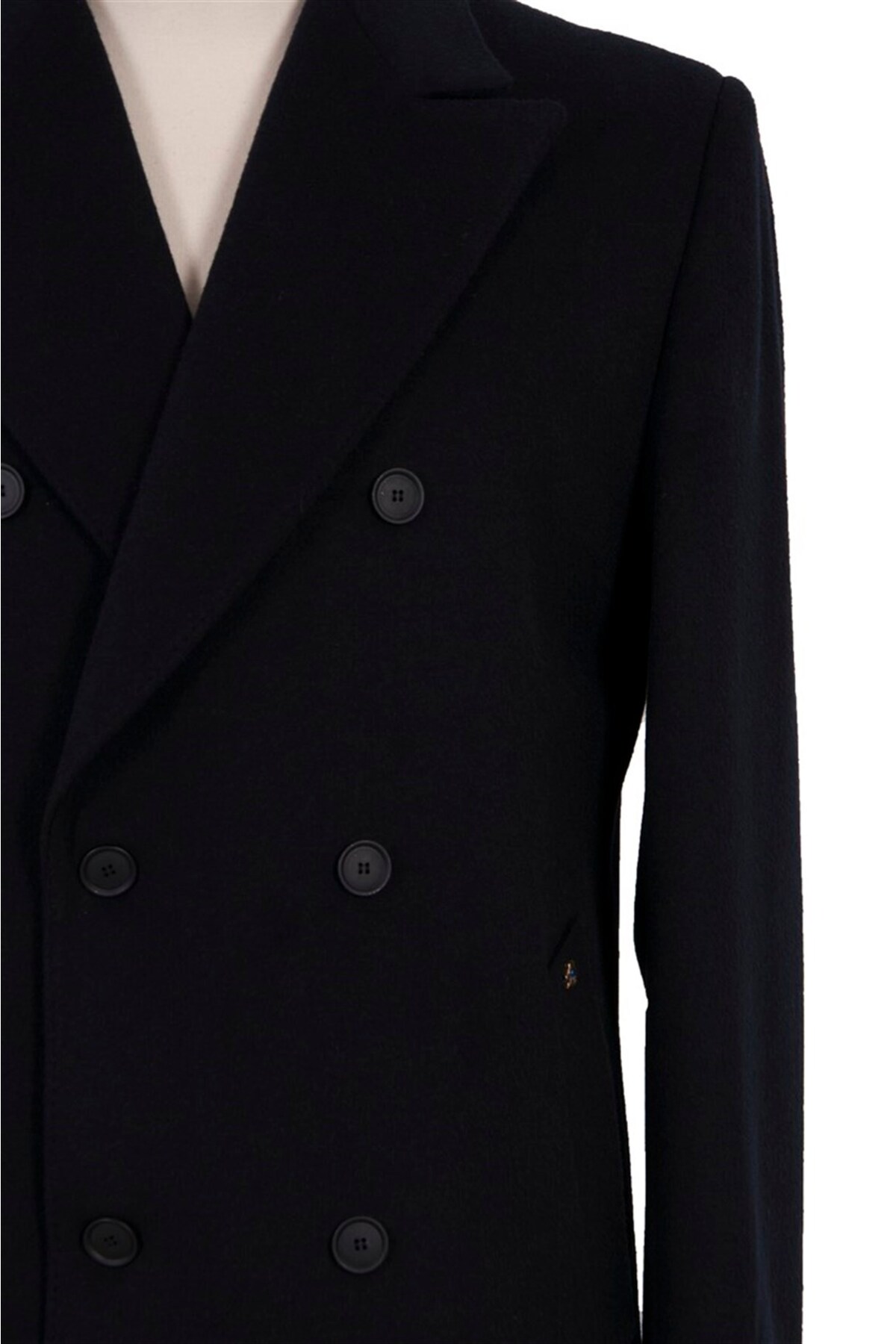 BLU  % 100 Kaşmir Kruvaze Palto - Görsel 2