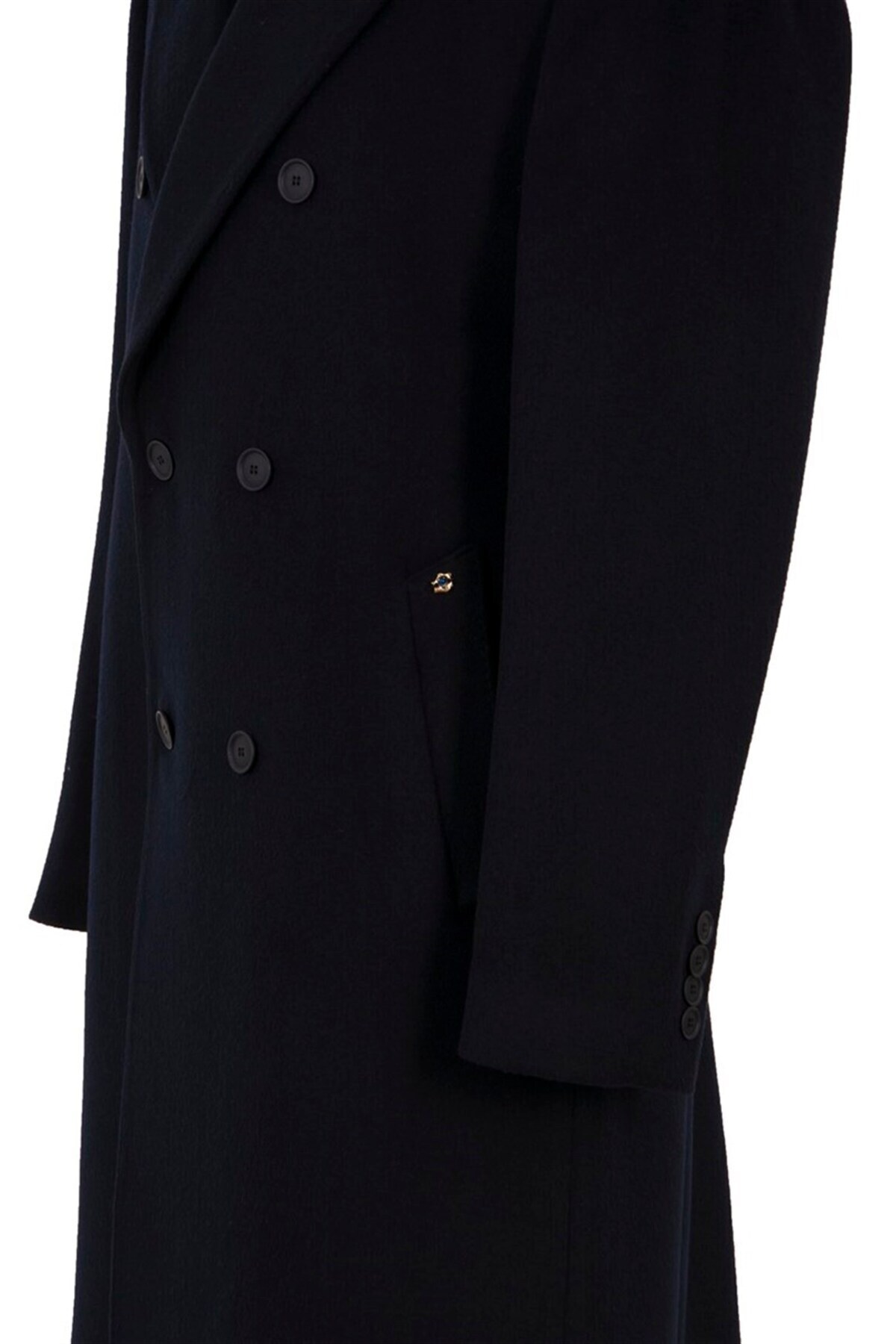 BLU  % 100 Kaşmir Kruvaze Palto - Görsel 3