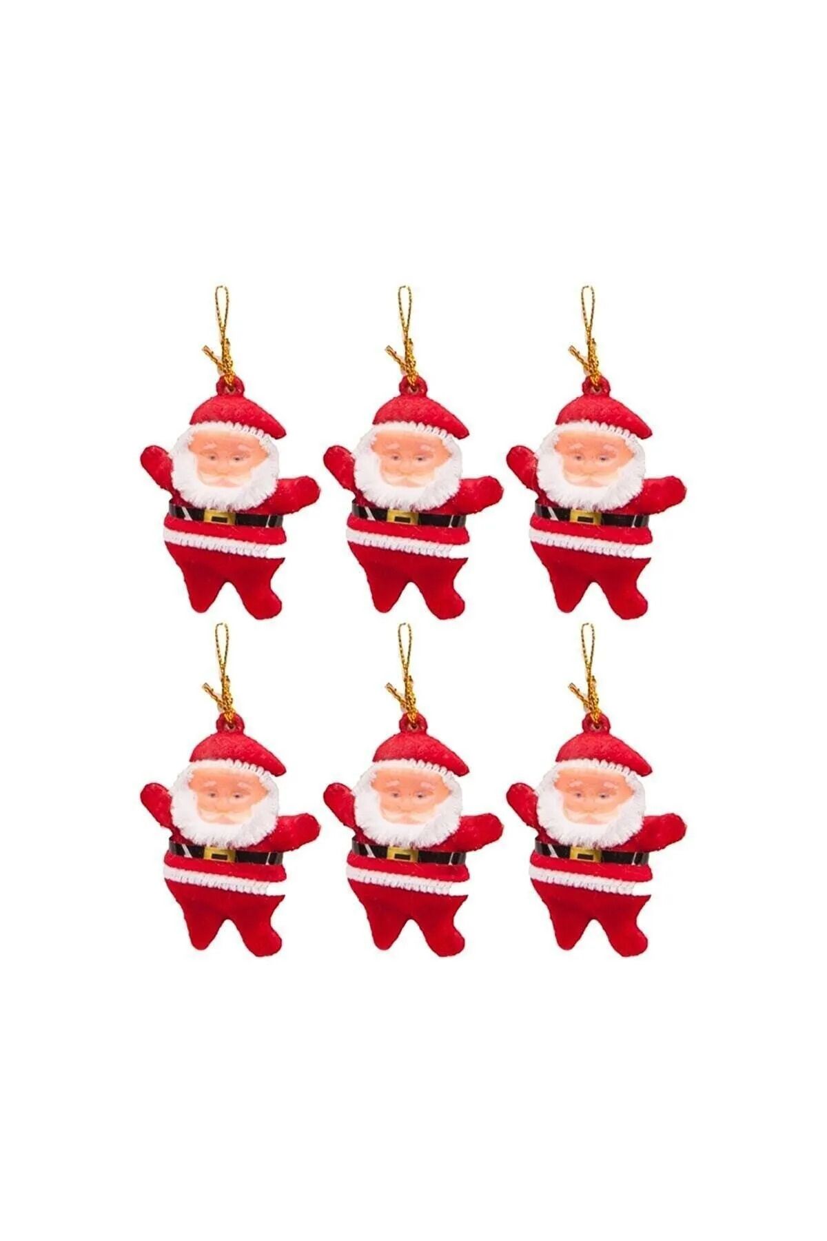 ECOYOM-Set of 6 Christmas Ornaments Santa Claus - Red Pine Tree 2