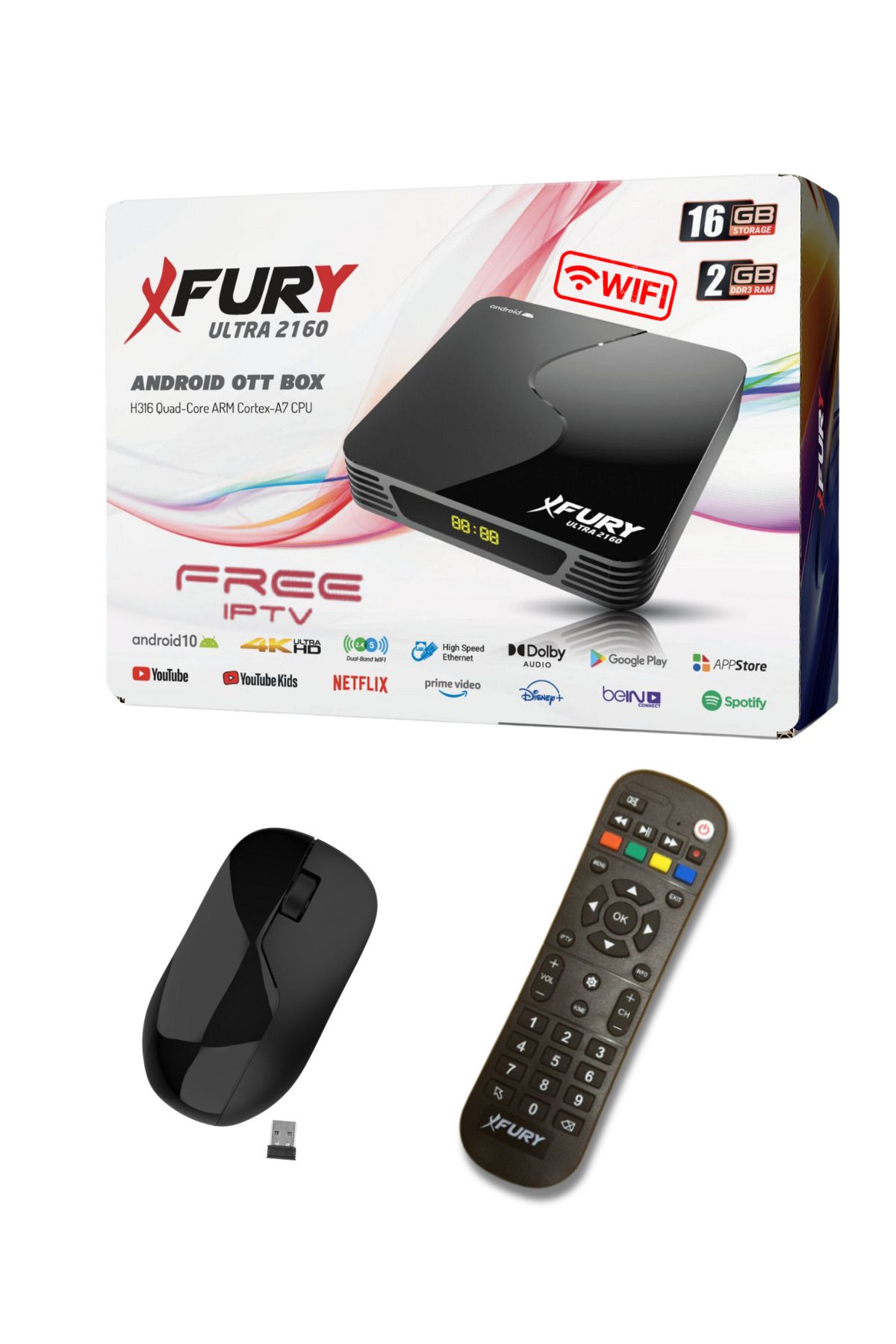 FURY-Ultra 2160 2GB Ram Android TV Box Media Player + ماوس لاسلكي 7