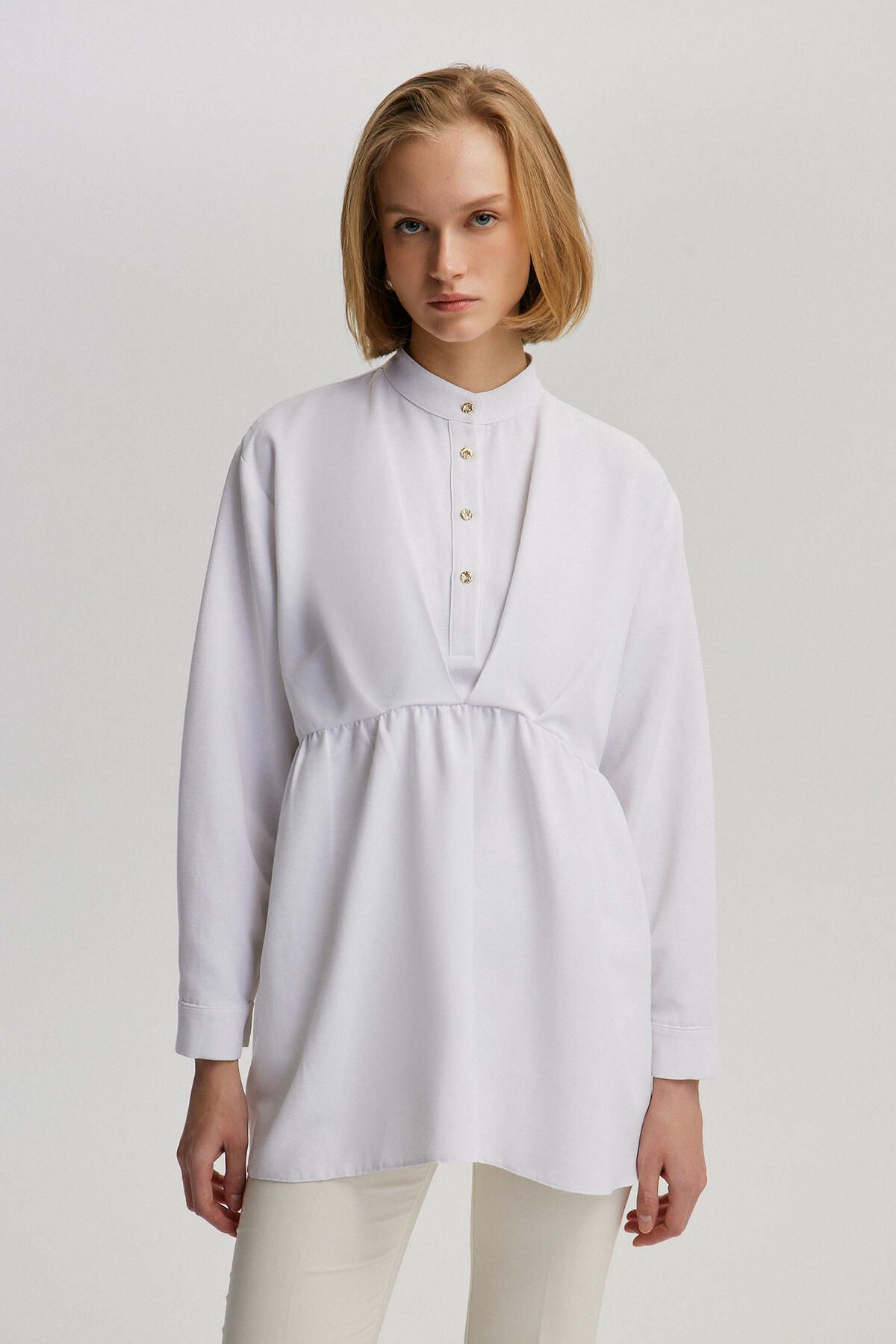 Touché Privé-Poplin Tunic - Gather Detailed 2