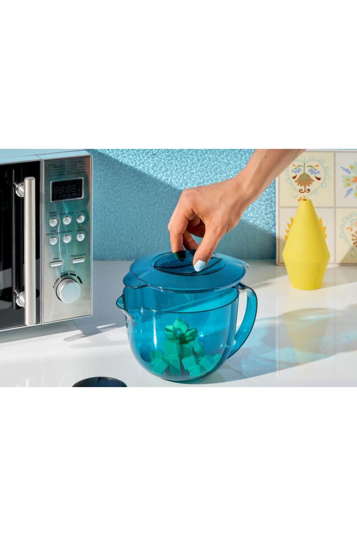 Tupperware Micro Pro Sürahi Mikrodalga Pişirme Kabı Mavi 1l