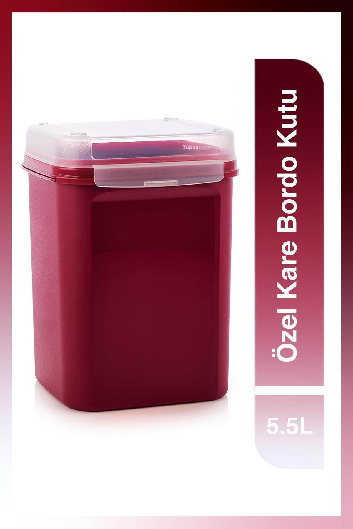 Tupperware Özel Kare Bordo Kutu 5.5l