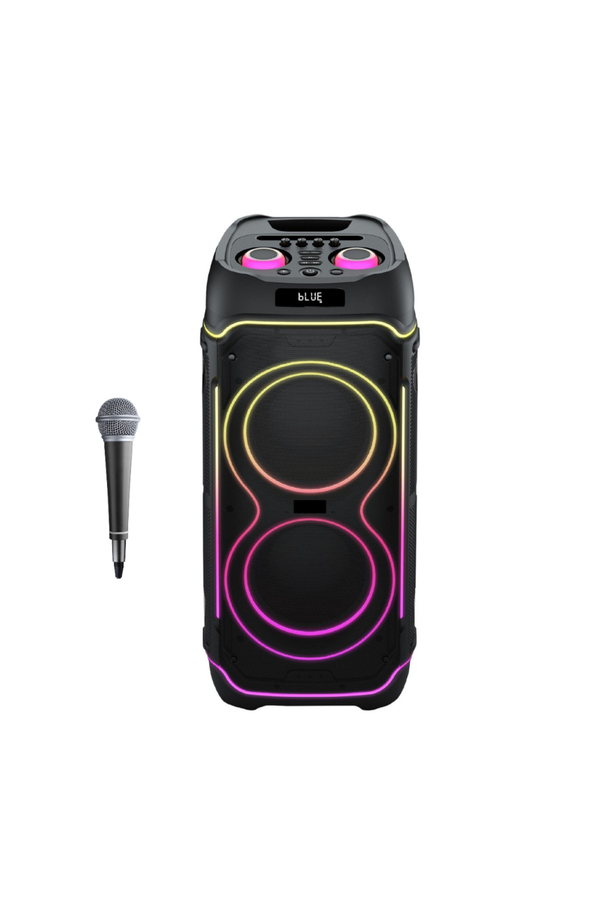 VOOKA Bluetooth Hoparlör 100W 10İnçx2 Karaoke Mikrofonlu Bluetooth