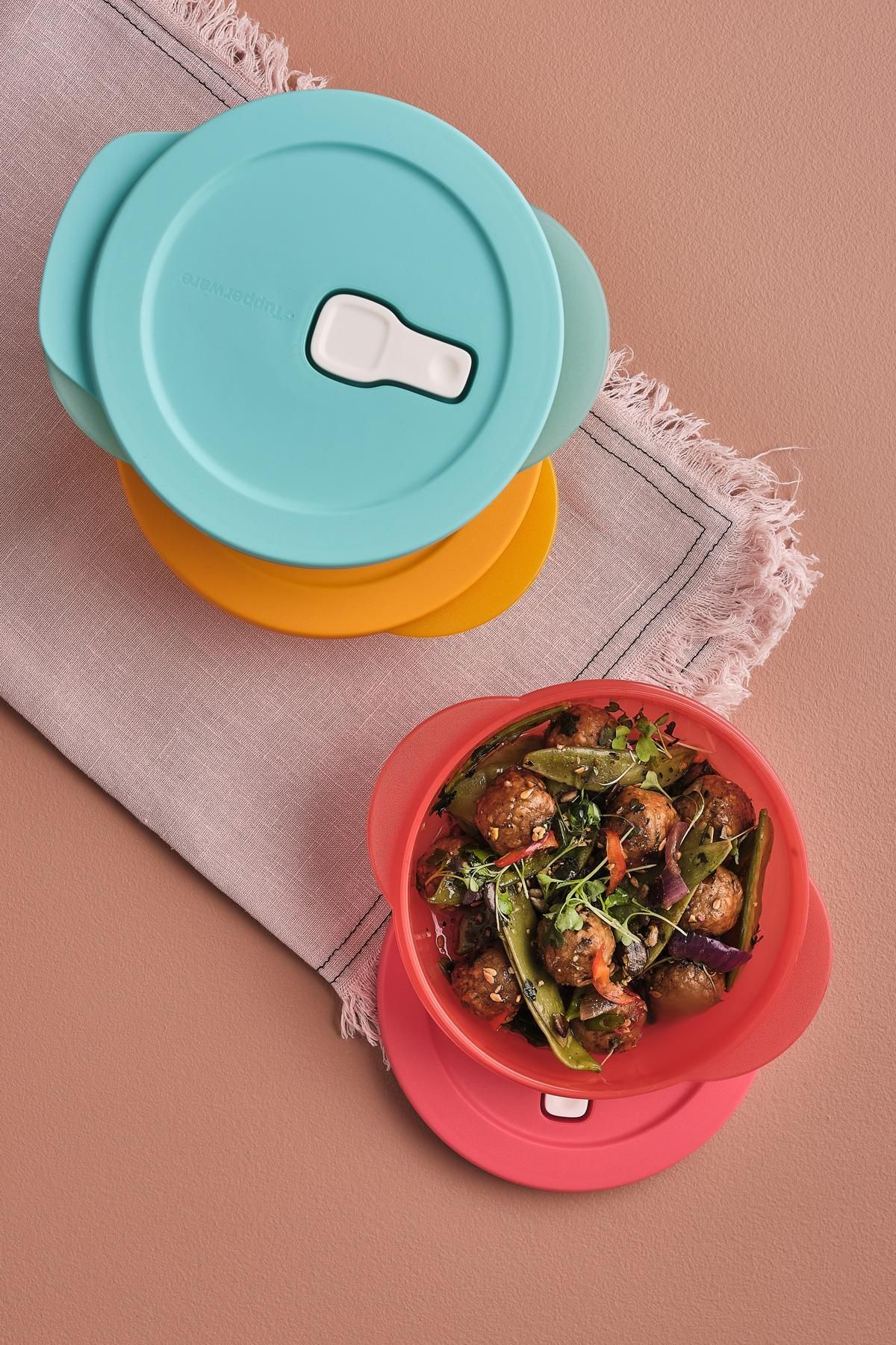 Tupperware-Set of 3 Micro Blue Orange and Red Small Food Carry Containers 400 ml 600 ml 800 ml 4