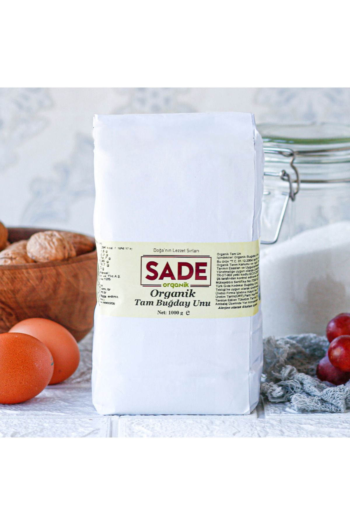 SADE Organik x 2 Paket Tam Buğday Unu 1000 gr