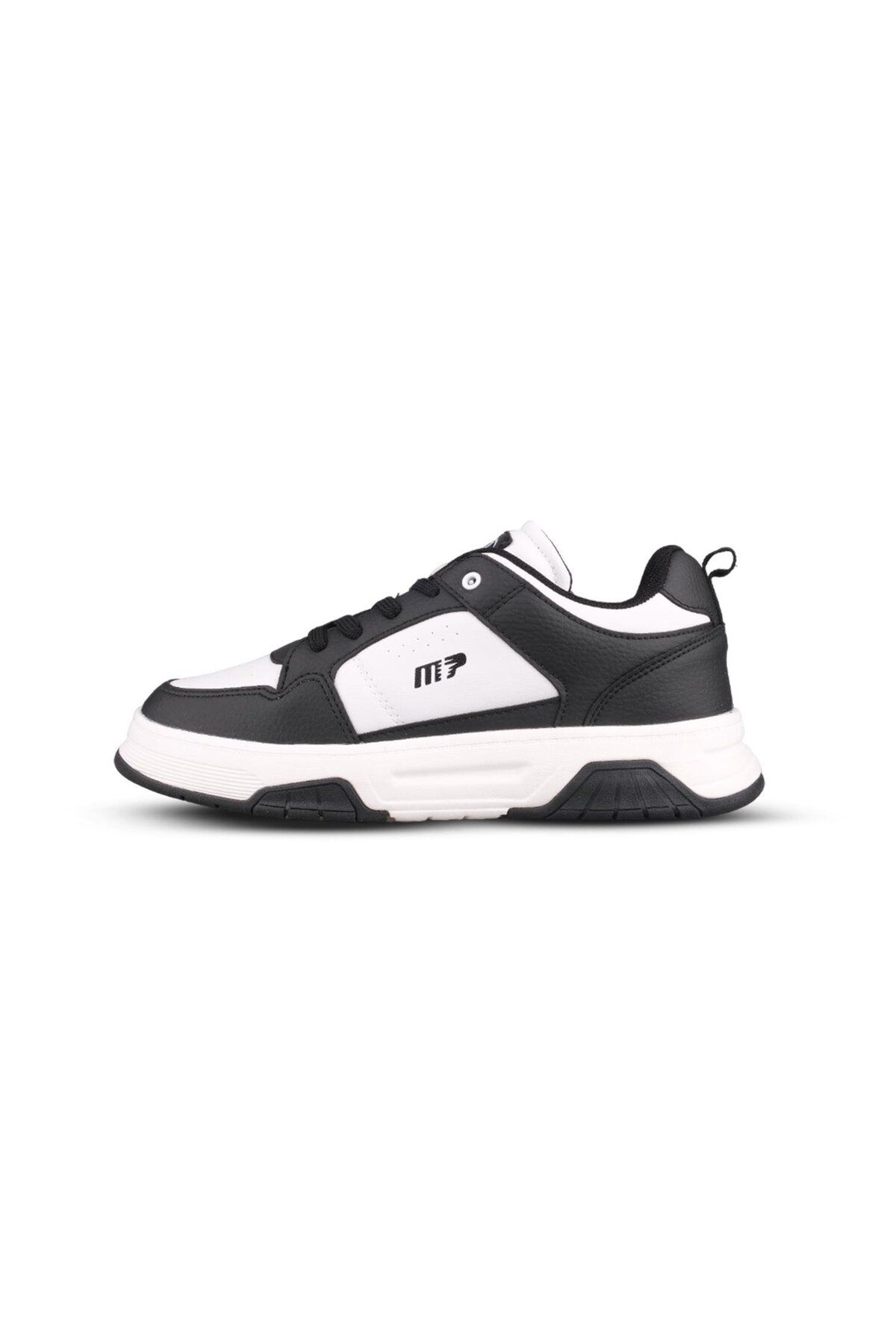 M.P.-Men's Lace-Up Black-White Sneakers 2