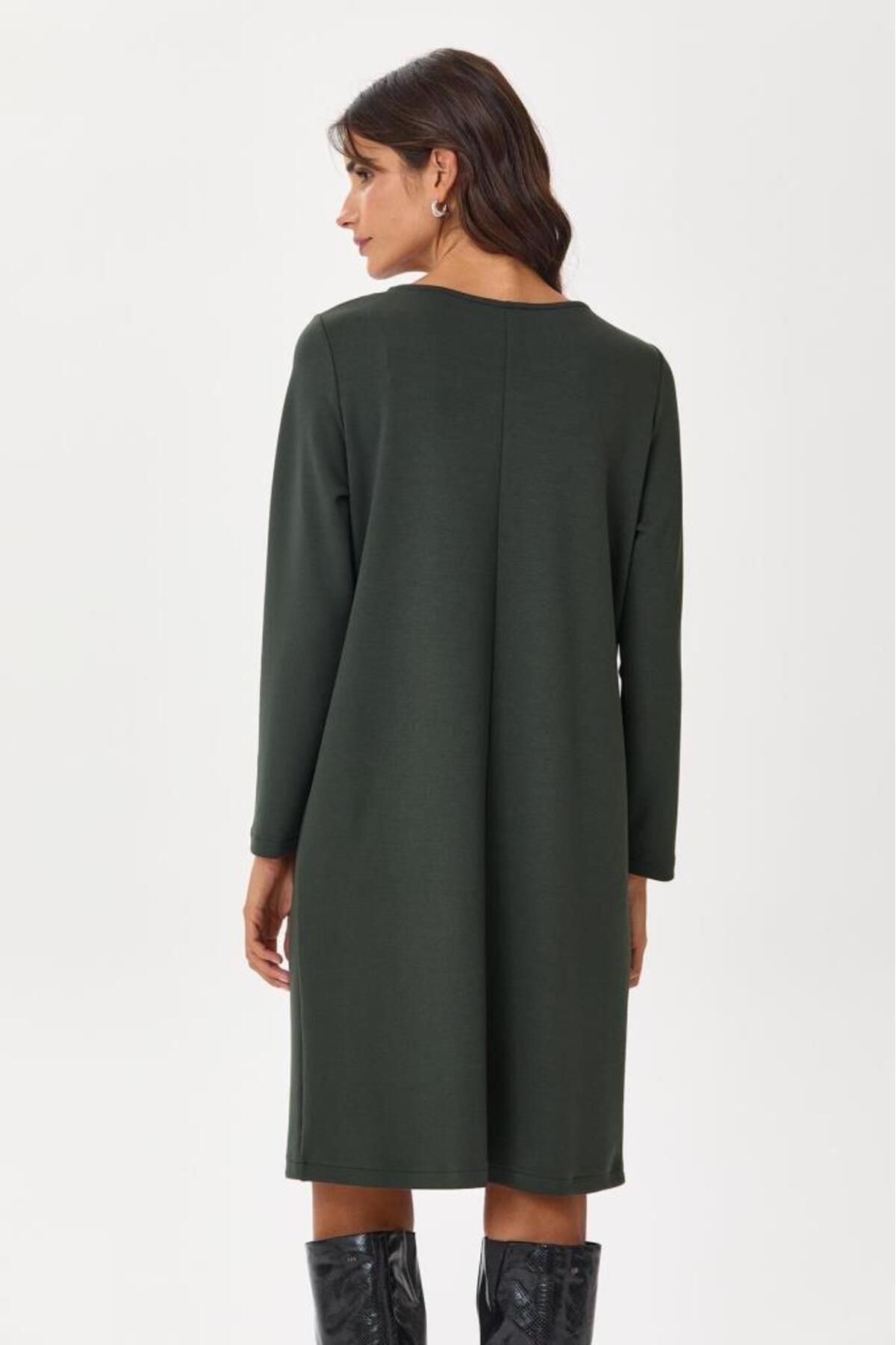 İKİLER-Round Neck Pocket Dress 245-2505 5