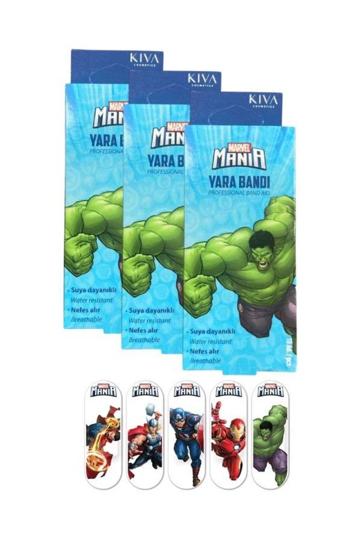 Marvel Hulk Yara Bandı 10'lu (3 Adet)