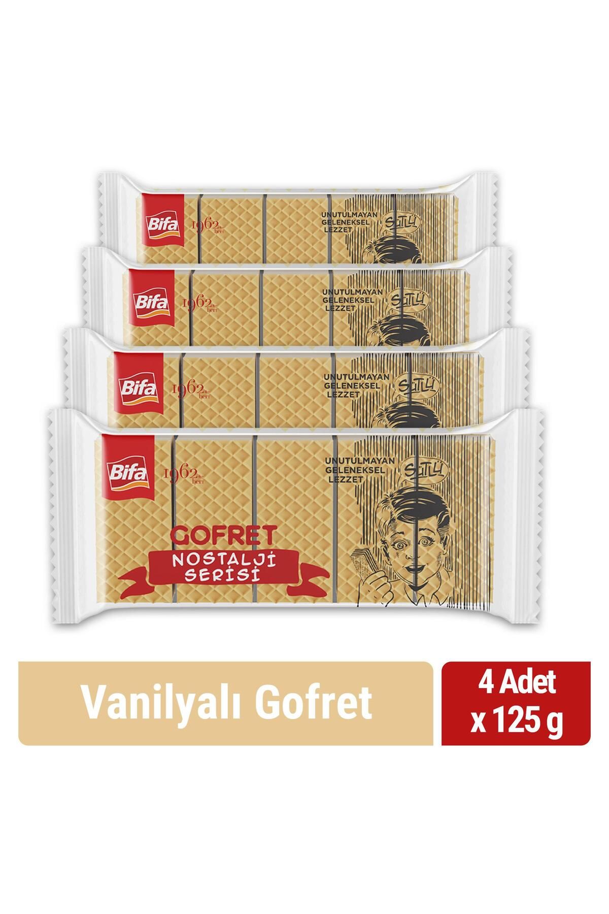 Bifa Nostalji Sütlü Vanilyalı Gofret 125 gr X 4 Adet