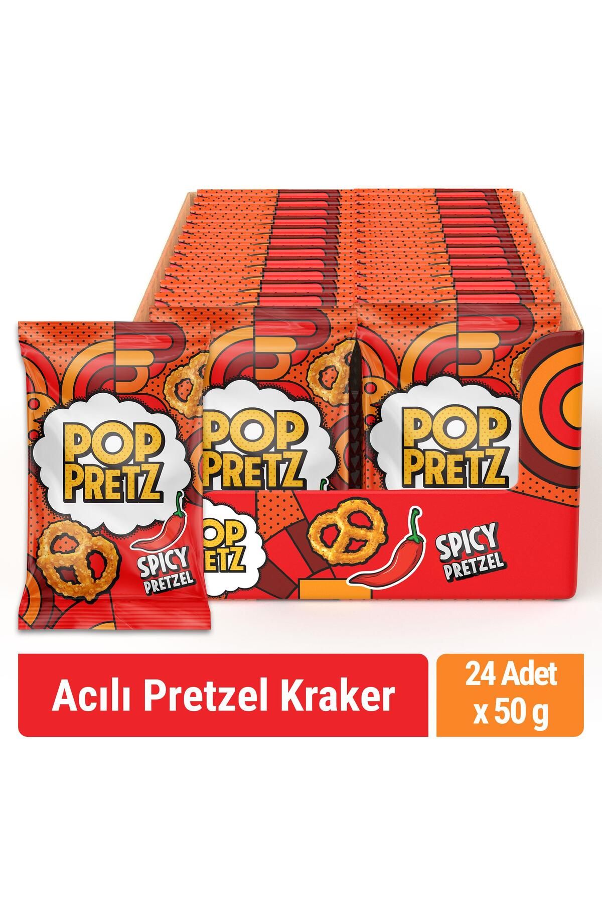 Poppretz Acılı Fiyonk Kraker Acılı 50 gr X 24 Adet