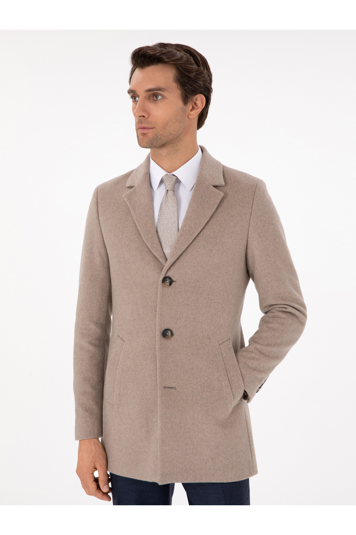 Cacharel  Vizon Yün Karışımlı Ex. Slim Fit Palto 50293650-VR052 - Görsel 4