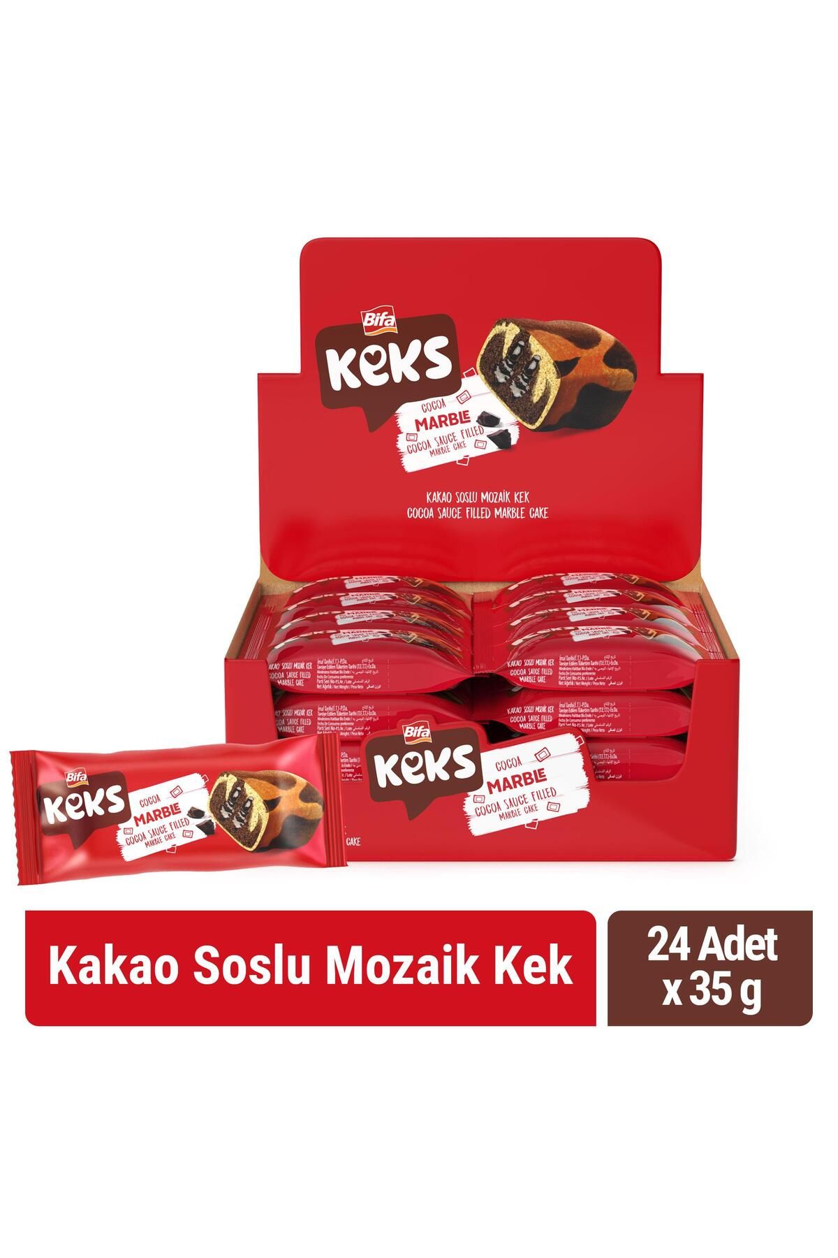 BİFA KEKS Bifa Keks Kakao Soslu Mozaik Kek 35 gr X 24 Adet