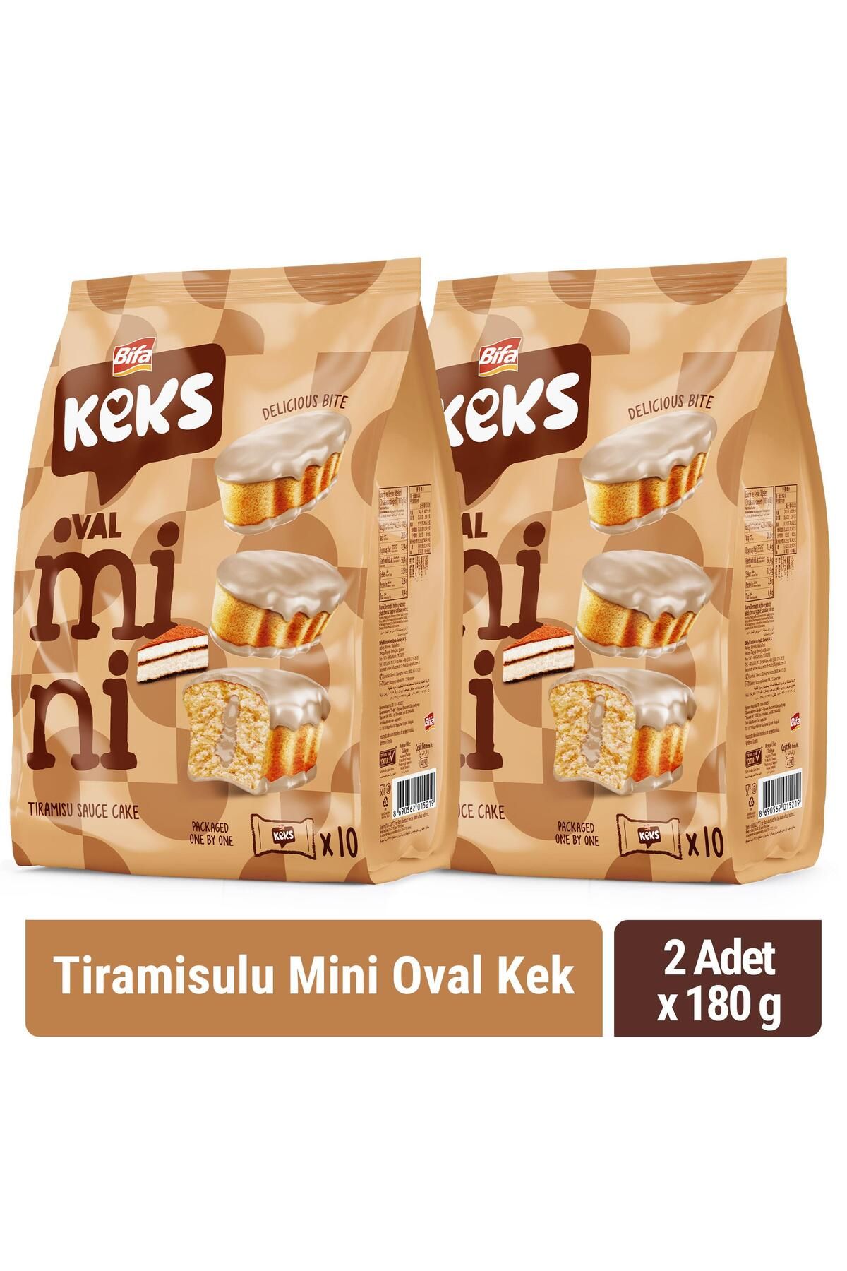 BİFA KEKS Bifa Keks Mini Oval Kek Tiramisulu 180 gr X 2 Adet