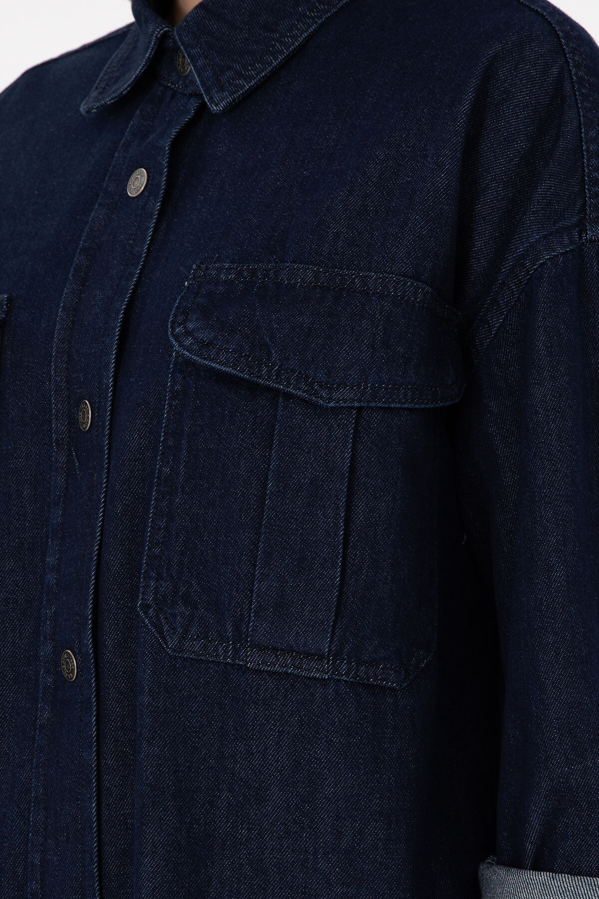 U.S. Polo Assn.  Kadın Mavi Jean Gömlek 50291123-DN0022 - Görsel 7