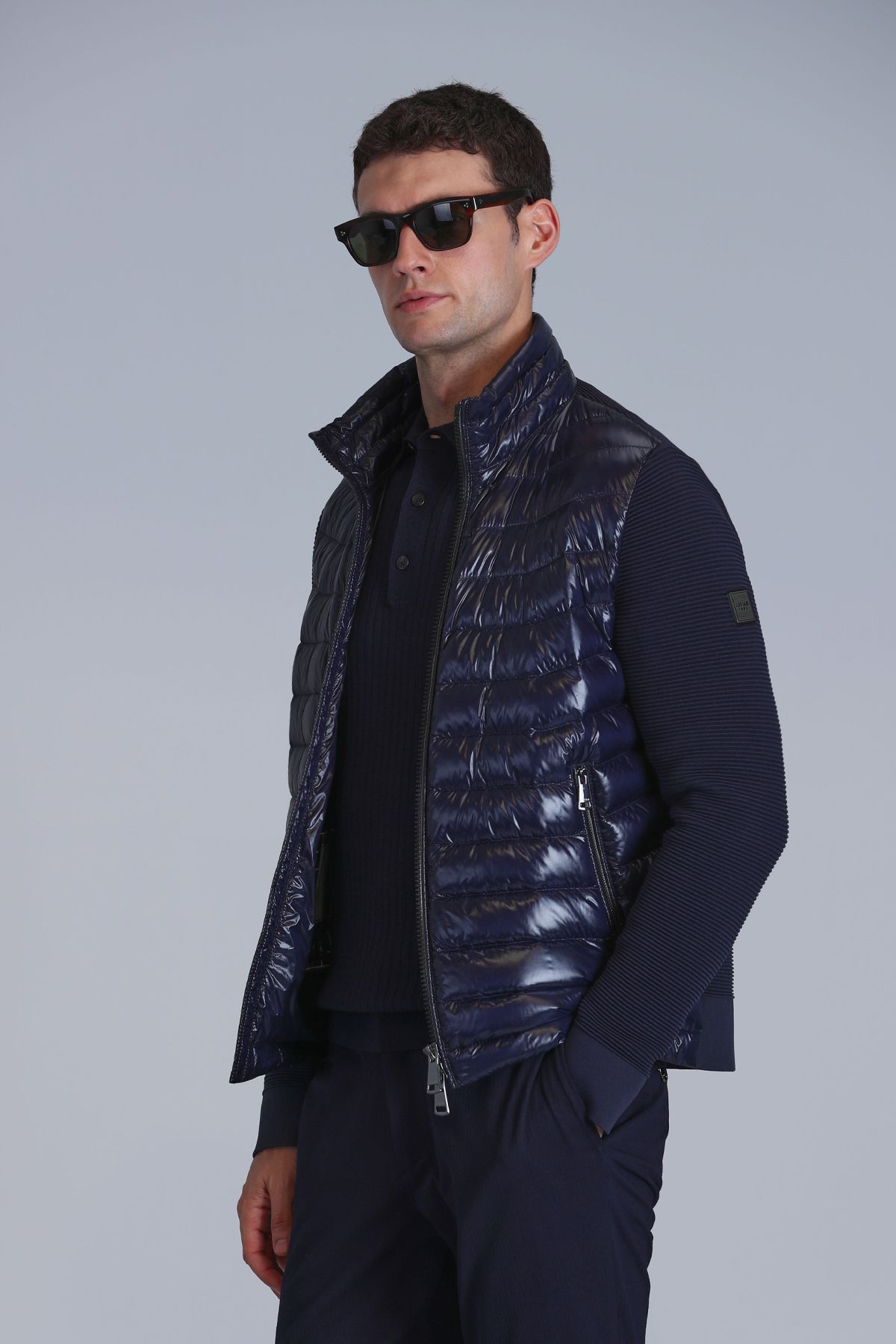 Lufian-Glenn Goose Feather Men's Coat Navy Blue 3