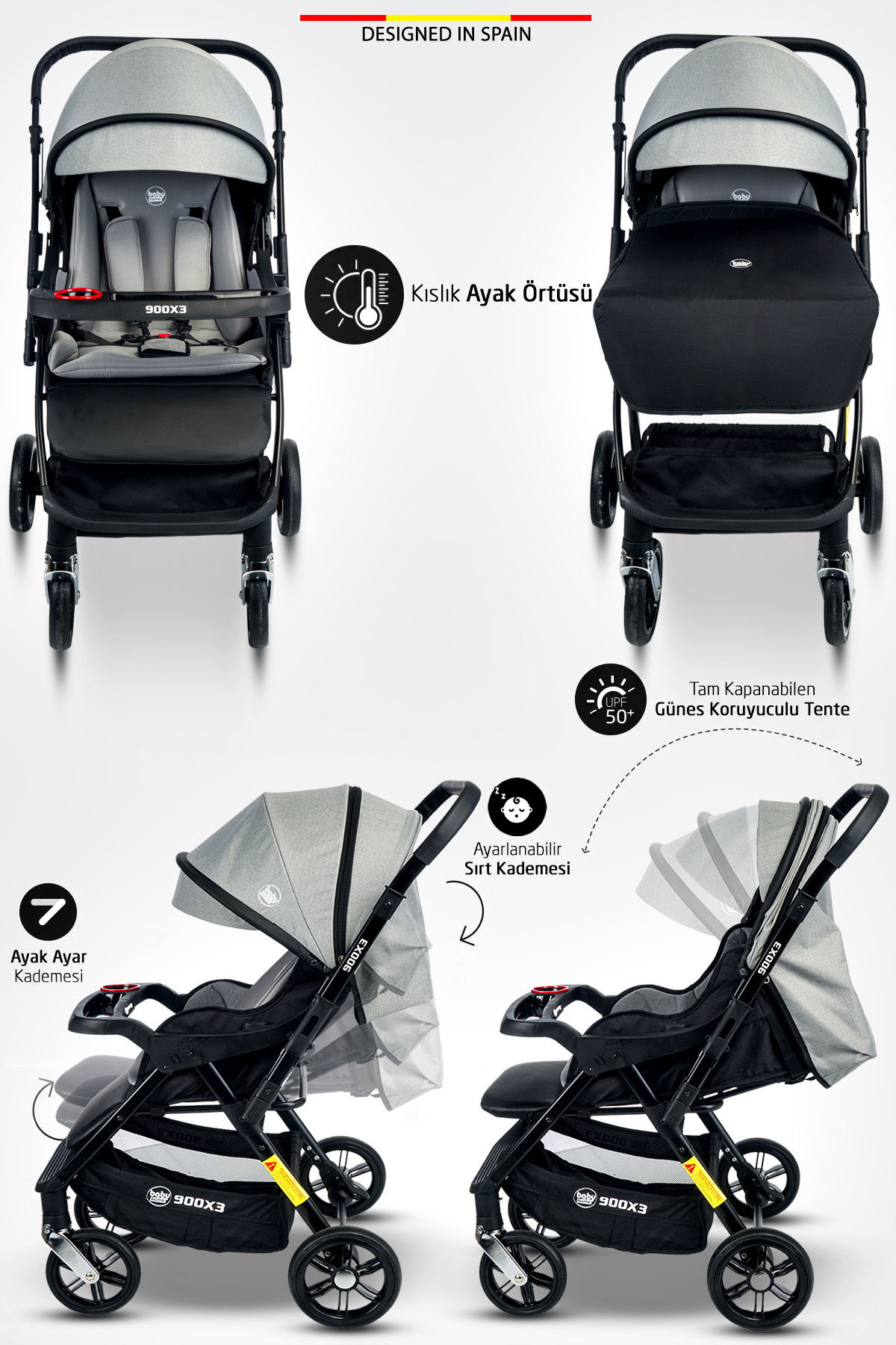 Baby Home 902 X4 Travel Sistem Bebek Arabası fotoğrafı 7 (önizleme)