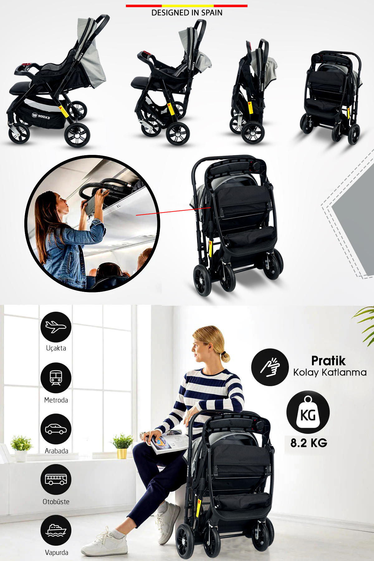 Baby Home 902 X4 Travel Sistem Bebek Arabası fotoğrafı 3 (önizleme)